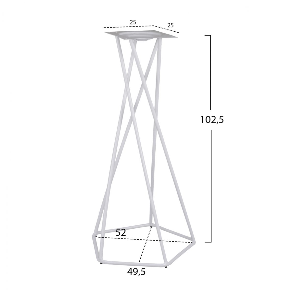 ΒΑΣΗ ΣΤΑΝΤ TS968 ΛΕΥΚΟ 52x49,5x102,5 εκ. 2