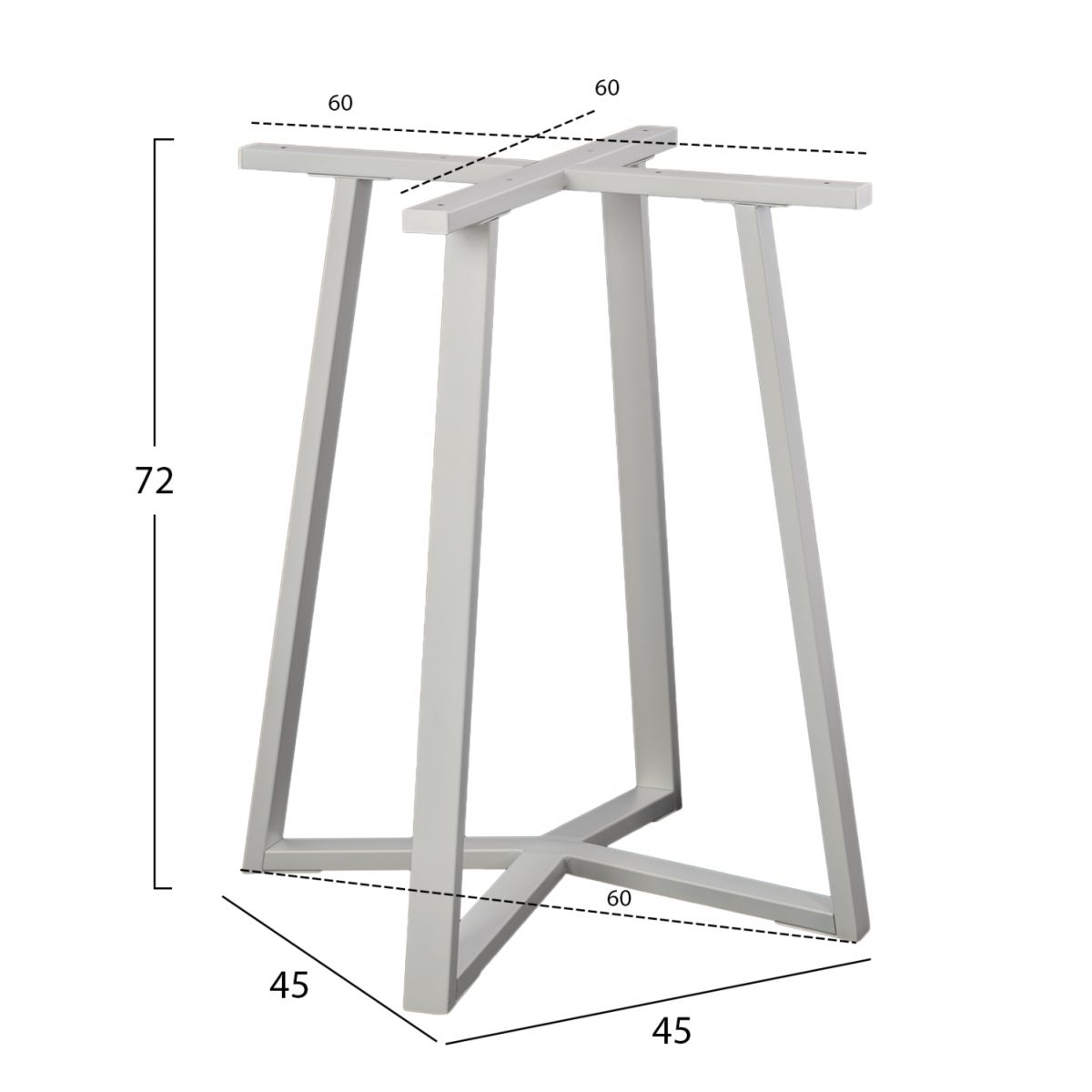 ΒΑΣΗ ΤΡΑΠΕΖΙΟΥ ΛΕΥΚΗ ΜΕΤΑΛΛΙΚΗ HM470.02 60x60x72 εκ. 2