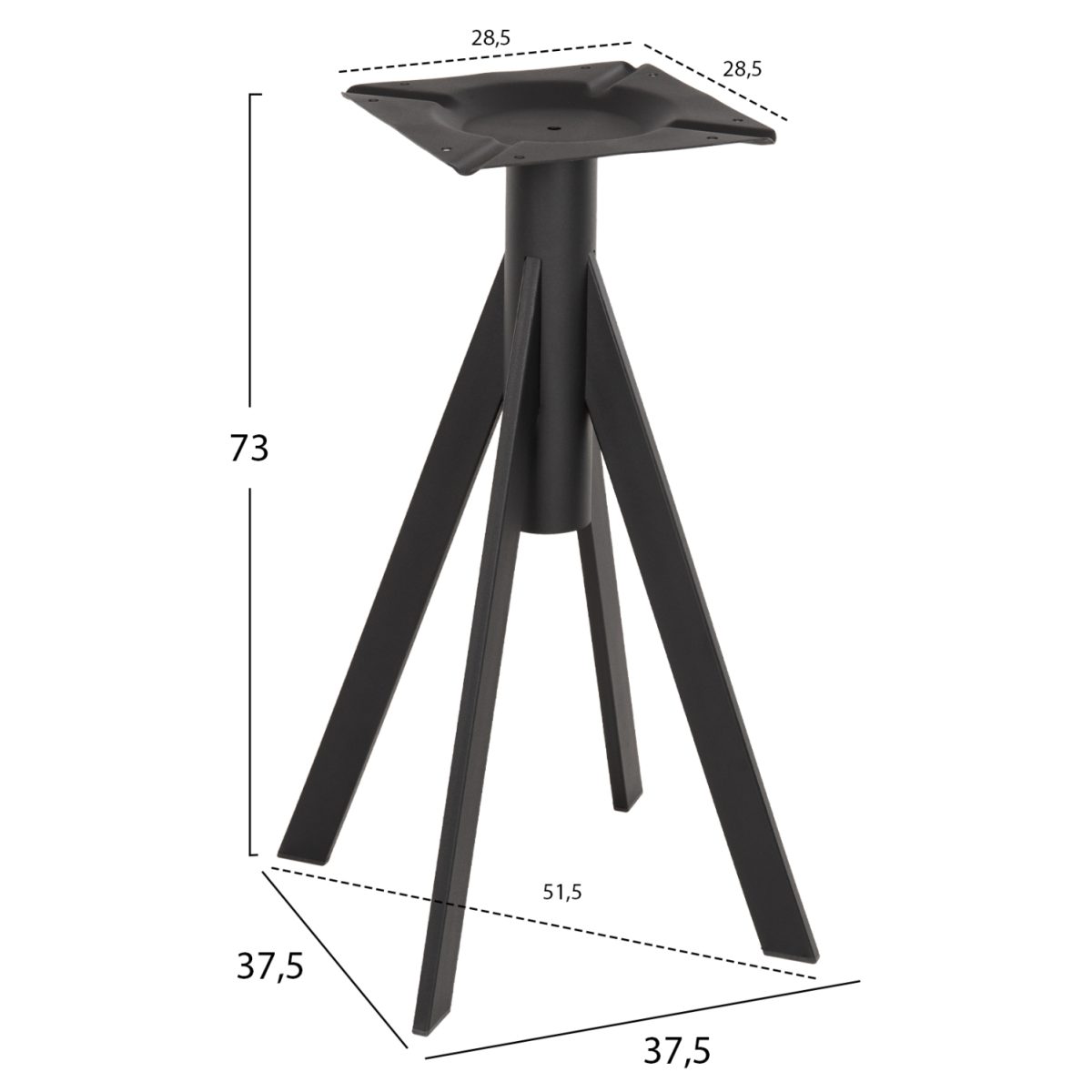 ΒΑΣΗ ΤΡΑΠΕΖΙΟΥ ΜΑΥΡΗ ΜΕΤΑΛΛΙΚΗ ΗΜ5918 37,5x37,5x73Y εκ. 2