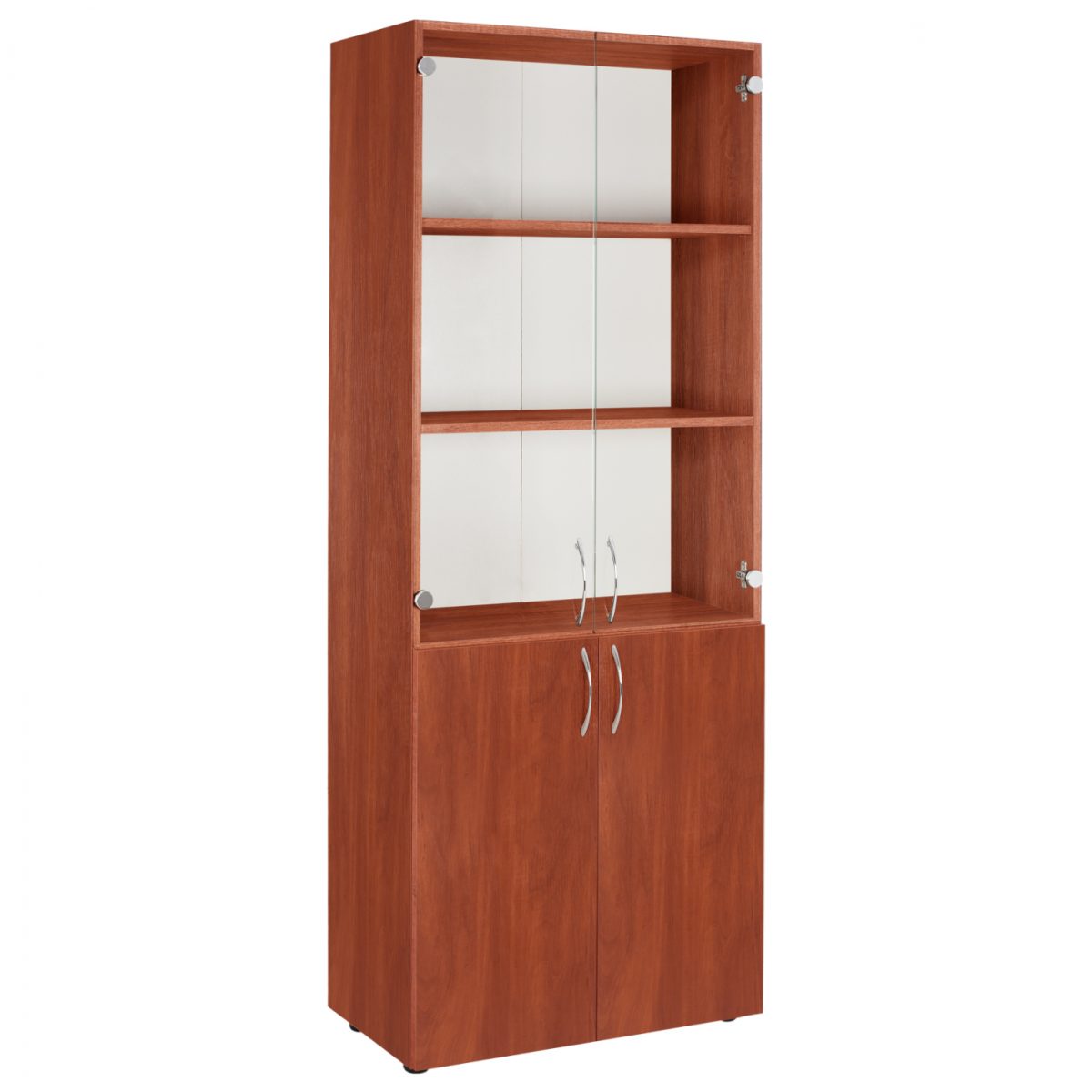 ΒΙΒΛΙΟΘΗΚΗ ΓΡΑΦΕΙΟΥ DEVON ME ΓΥΑΛΙΝΕΣ ΠΟΡΤΕΣ APPLE WOOD HM2458.04 70x37x182 εκ. 1