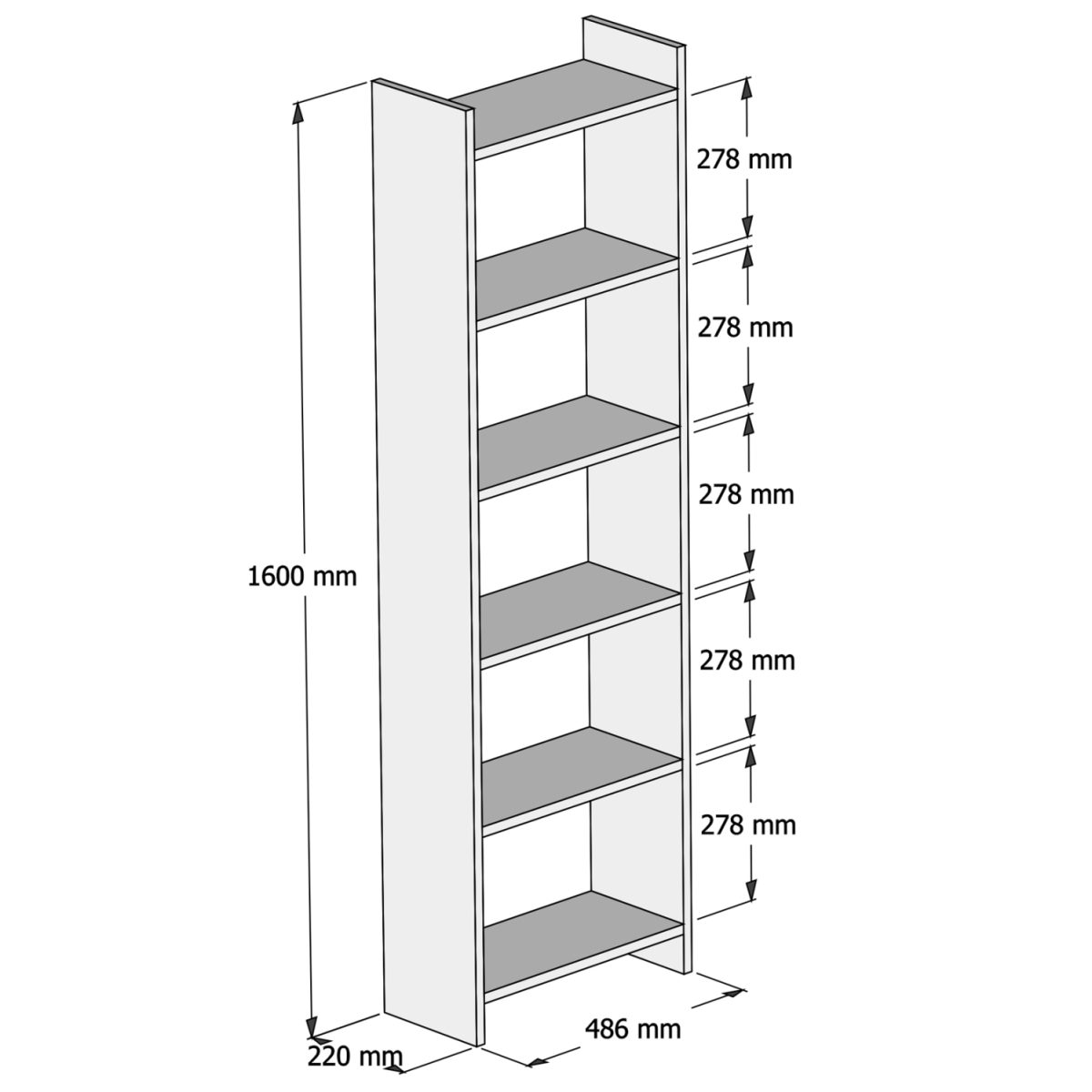 ΒΙΒΛΙΟΘΗΚΗ CLASSIKER HM9226.13 ΜΕΛΑΜΙΝΗΣ ΓΚΡΙ-ΛΕΥΚΟ 48,5x22x160Υεκ. 2