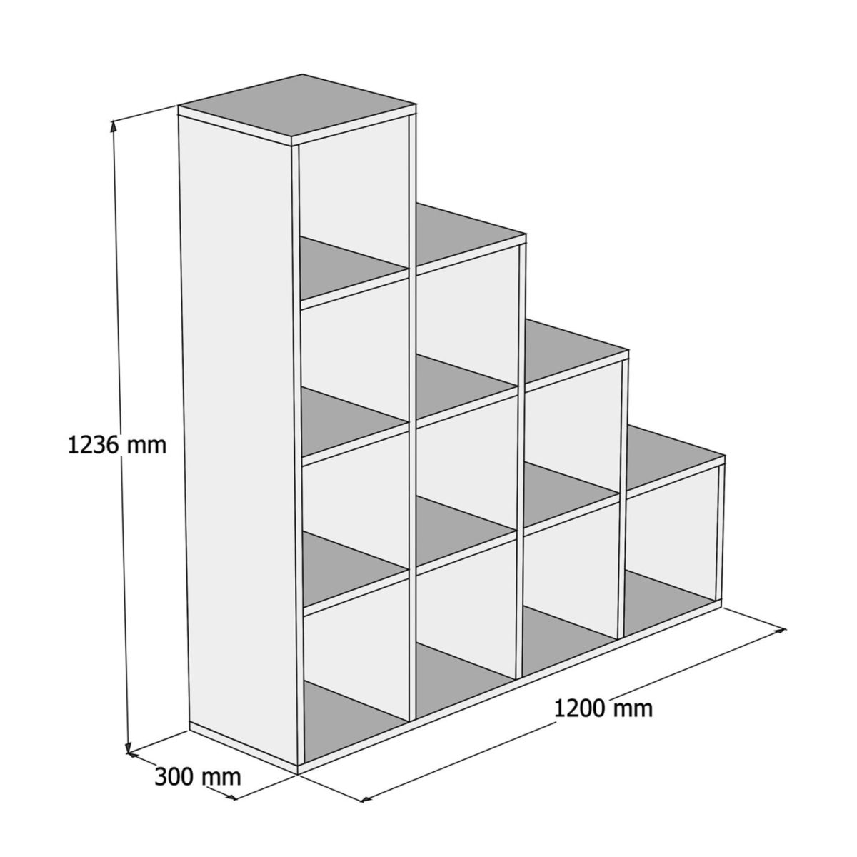 ΒΙΒΛΙΟΘΗΚΗ ΜΕΛΑΜΙΝΗΣ SCALE ΛΕΥΚΟ 120x30x123,6Υεκ.HM9238.11 2