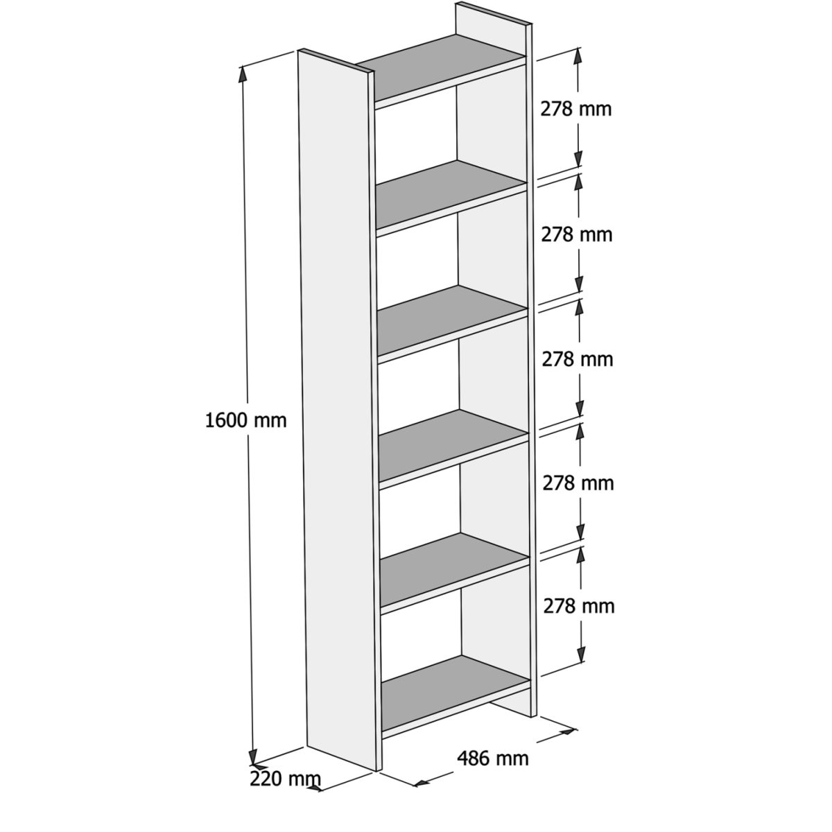 ΒΙΒΛΙΟΘΗΚΗ CLASSIKER HM9226.12 ΜΕΛΑΜΙΝΗΣ SONΟMA-ΛΕΥΚΟ 48,5x22x160Υεκ. 2