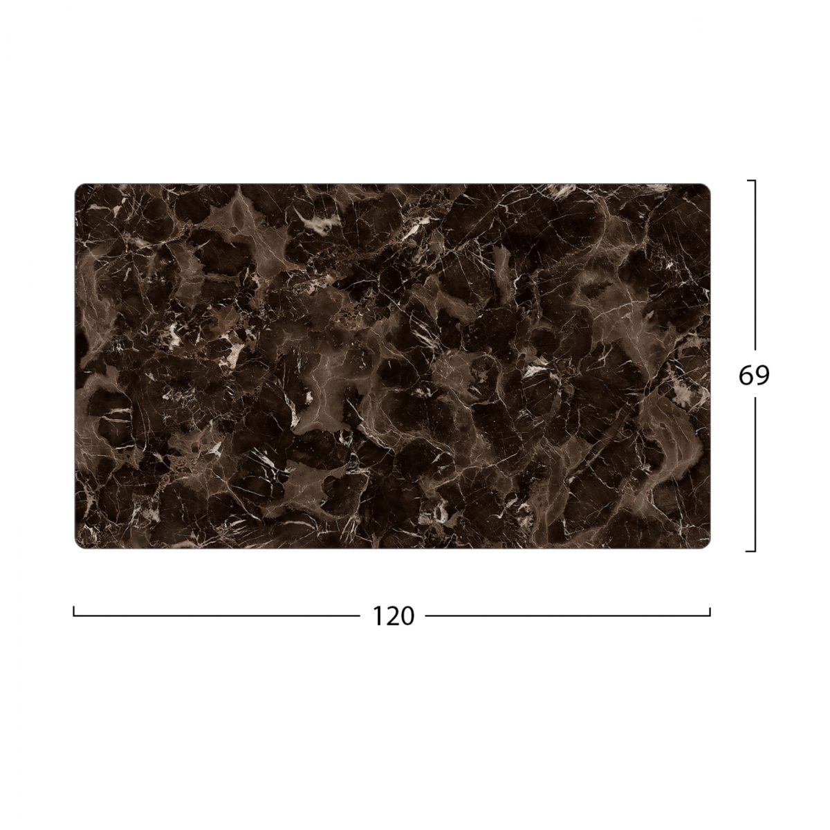 ΕΠΙΦΑΝΕΙΑ ΤΡΑΠΕΖΙΟΥ HPL HM5840.14 BROWN MARBLE 120x69 εκ. ΠΑΧΟΥΣ 12mm. 2