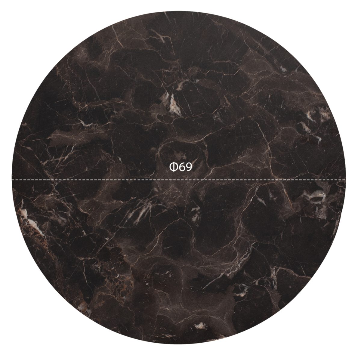 ΕΠΙΦΑΝΕΙΑ ΤΡΑΠΕΖΙΟΥ HPL HM5842.14 BROWN MARBLE Φ69 εκ. ΠΑΧΟΥΣ 12mm. 2