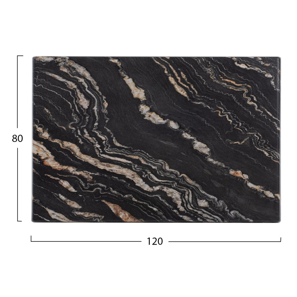 ΕΠΙΦΑΝΕΙΑ ΤΡΑΠΕΖΙΟΥ WERZALIT 120Χ80Χ3.5εκ. BLACK GOLD MARBLE HM5630.15 2