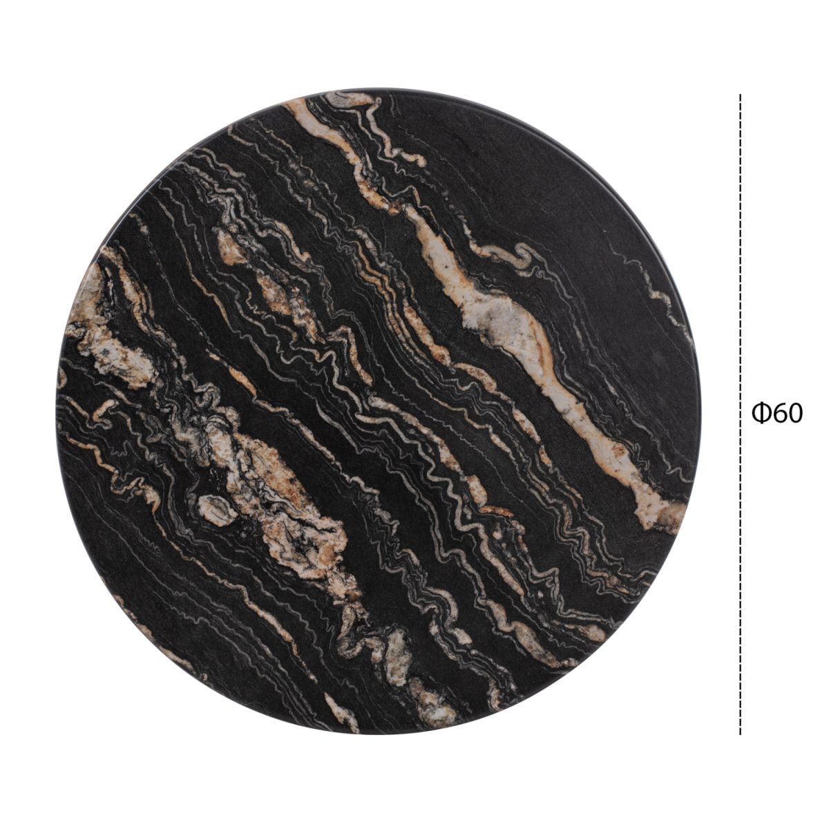 ΕΠΙΦΑΝΕΙΑ ΤΡΑΠΕΖΙΟΥ Φ60Χ2.5εκ. 5787 WERZALIT BLACK GOLD MARBLE HM5227.15 2