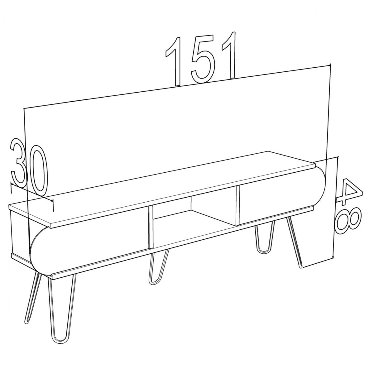 ΕΠΙΠΛΟ ΤΗΛΕΟΡΑΣΗΣ DIANE HM9211.01 SONAMA ΛΕΥΚΟ ΕΚΡΟΥ 151x30x48Y εκ. 2