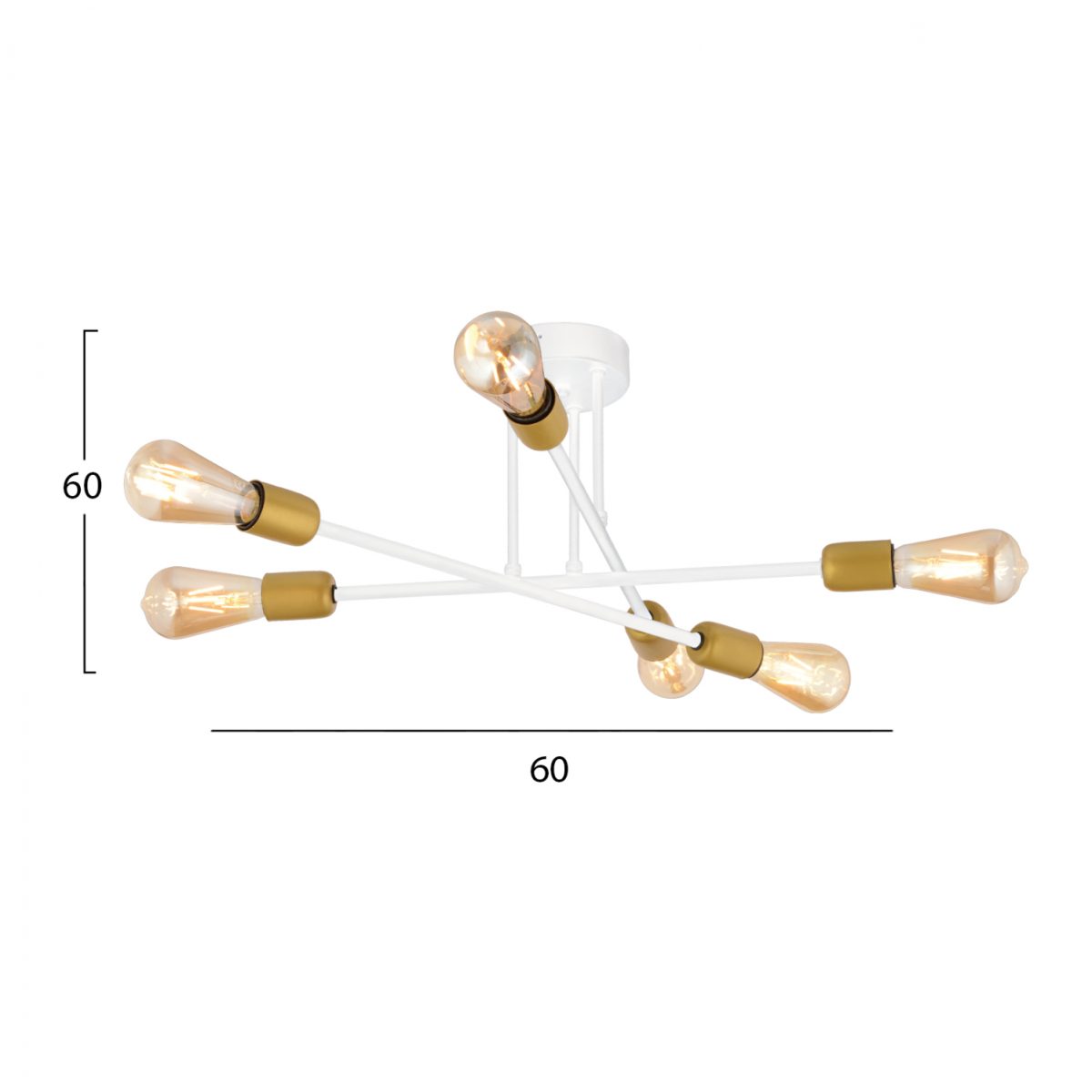 ΦΩΤΙΣΤΙΚΟ ΟΡΟΦΗΣ ΠΟΛΥΦΩΤΟ ΜΕΤΑΛΛΙΚΟ ΛΕΥΚΟ ΧΡΥΣΟ HM7427.02 60x60 εκ. 2