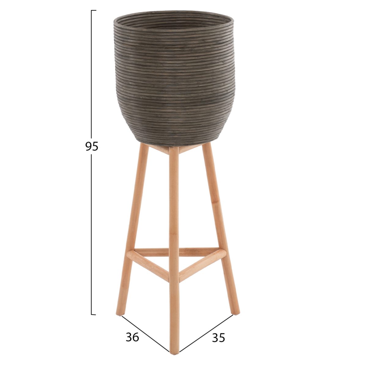 ΓΛΑΣΤΡΑ ΑΠΟ RATTAN ΚΑΙ BAMBOO HM7724 36Χ35Χ95Yεκ.ΦΥΣΙΚΟ - ΠΡΑΣΙΝΟ 2