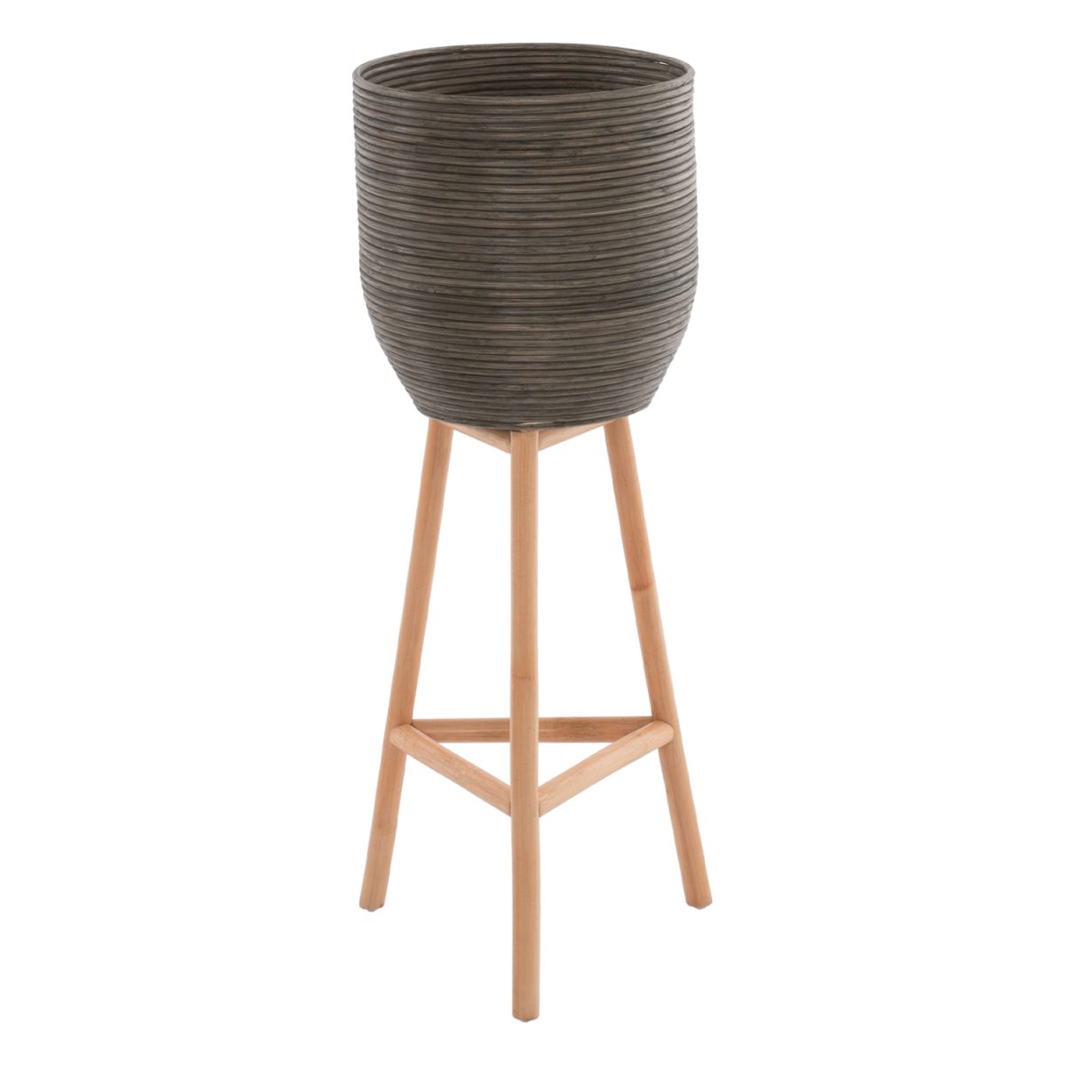 ΓΛΑΣΤΡΑ ΑΠΟ RATTAN ΚΑΙ BAMBOO HM7724 36Χ35Χ95Yεκ.ΦΥΣΙΚΟ - ΠΡΑΣΙΝΟ 1