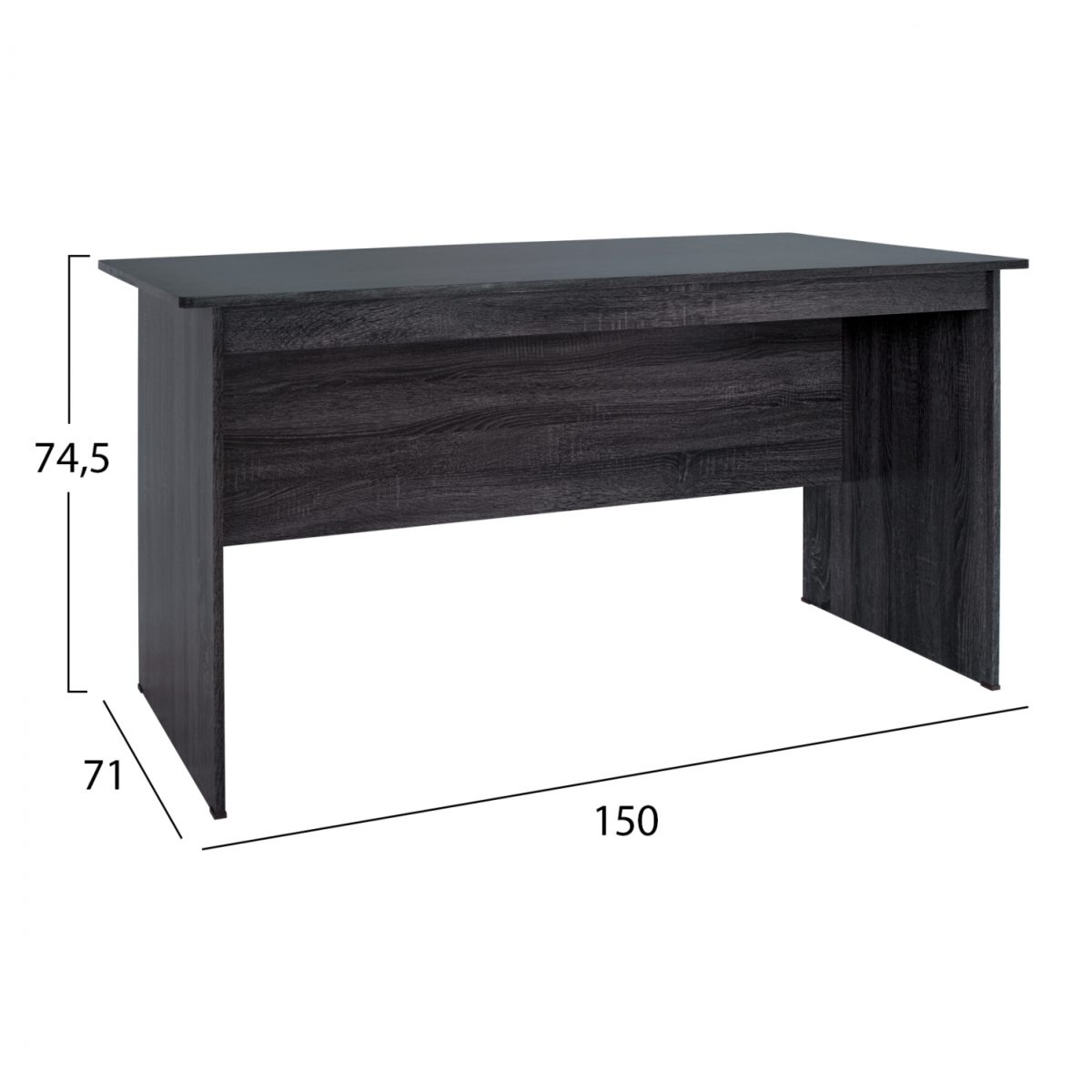 ΓΡΑΦΕΙΟ ΜΕΛΑΜΙΝΗΣ HAYDEN 150x71x74,5 HM2284.01 ΣΕ ΑΝΘΡΑΚΙ ΧΡΩΜΑ 2