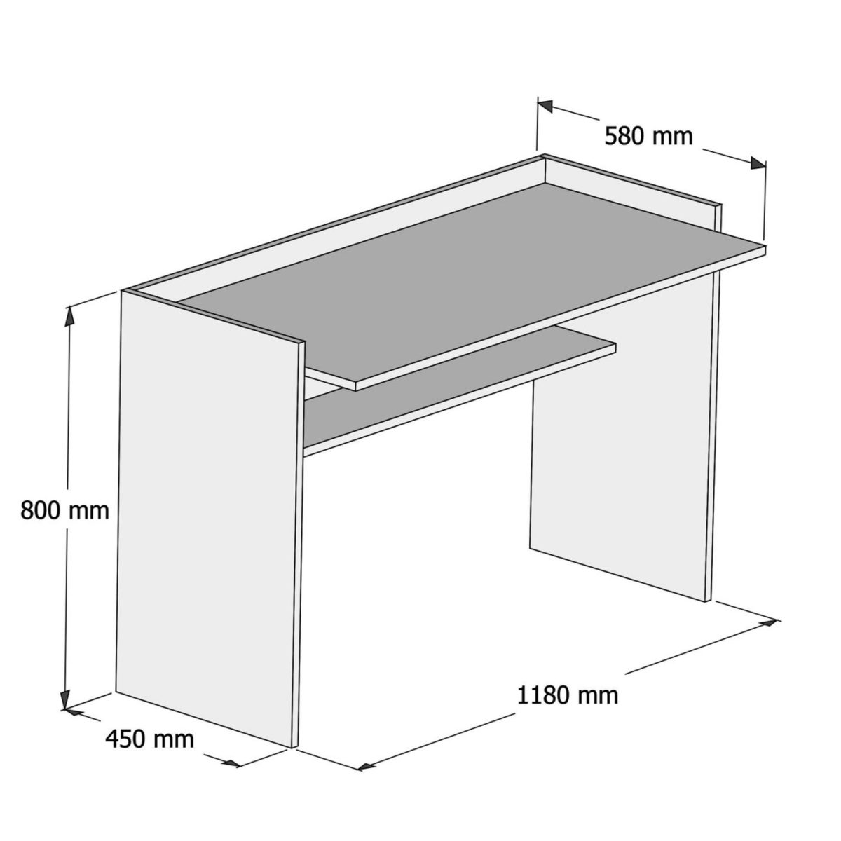 ΓΡΑΦΕΙΟ ΜΕΛΑΜΙΝΗΣ ΛΕΥΚΟ 118x58x80Υεκ.HM9227.11 2