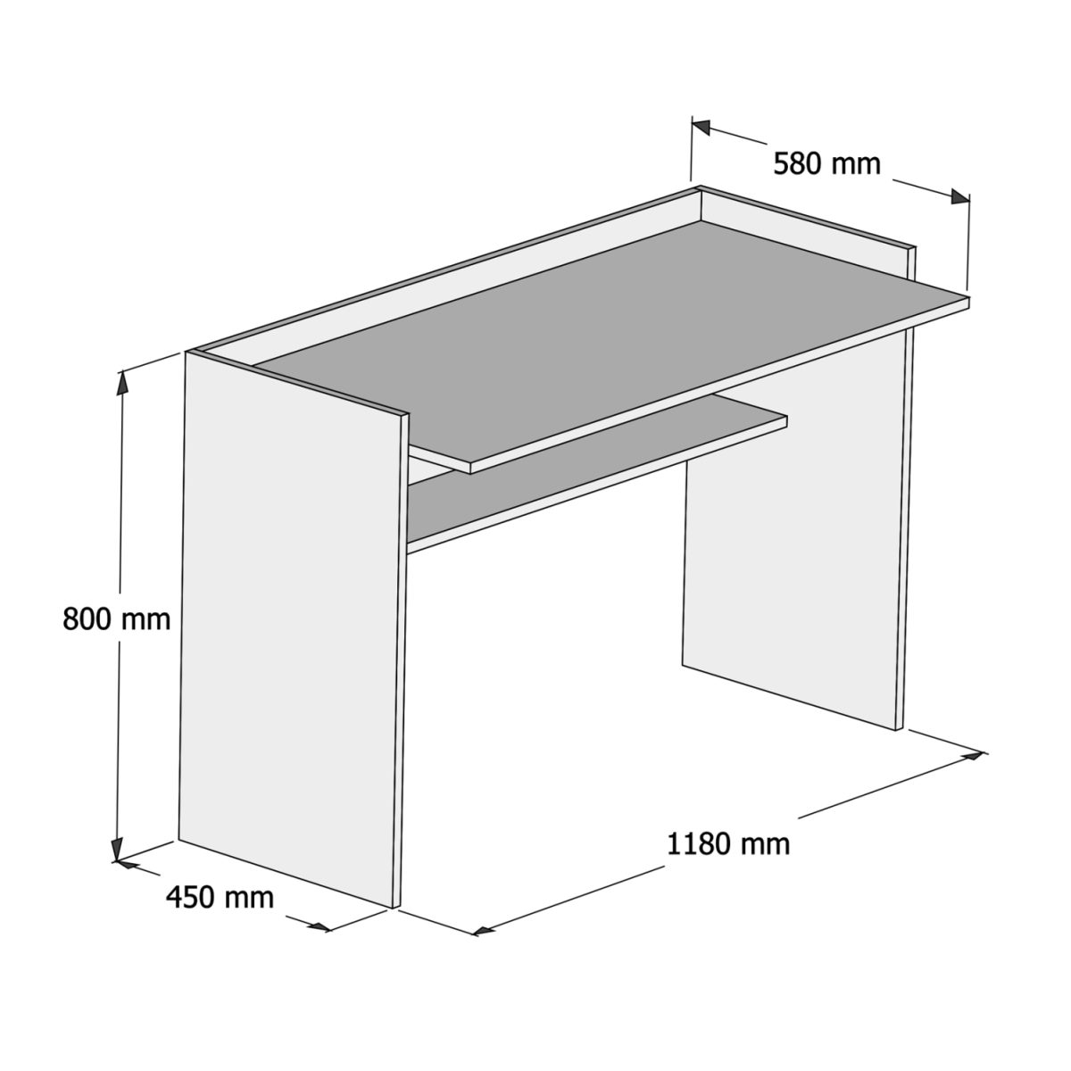 ΓΡΑΦΕΙΟ ΜΕΛΑΜΙΝΗΣ SONAMA ΛΕΥΚΟ 118x58x80Υεκ.HM9227.12 2