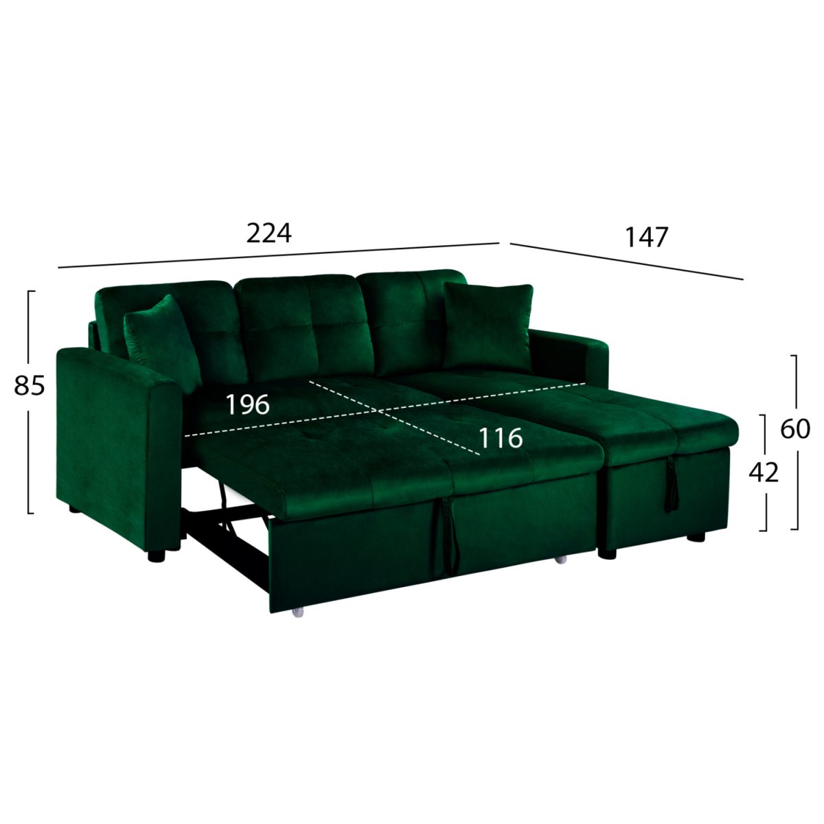 ΚΑΝΑΠΕΣ ΓΩΝΙΑ ΚΡΕΒΑΤΙ WAYNE 224x147x85Υεκ. HM3028.13 ΒΕΛΟΥΔΟ ΚΥΠΑΡΙΣΣΙ 3