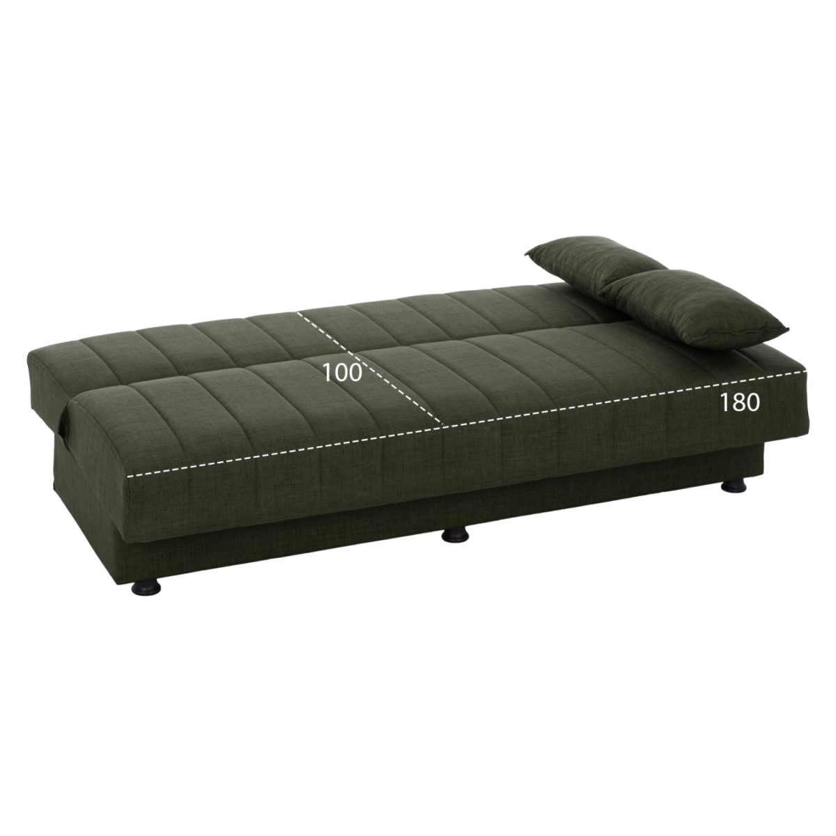 ΚΑΝΑΠΕΣ ΚΡΕΒΑΤΙ ANDRI ΤΡΙΘΕΣΙΟΣ DARK OLIVE HM3239.05 180x72x77 εκ. 3