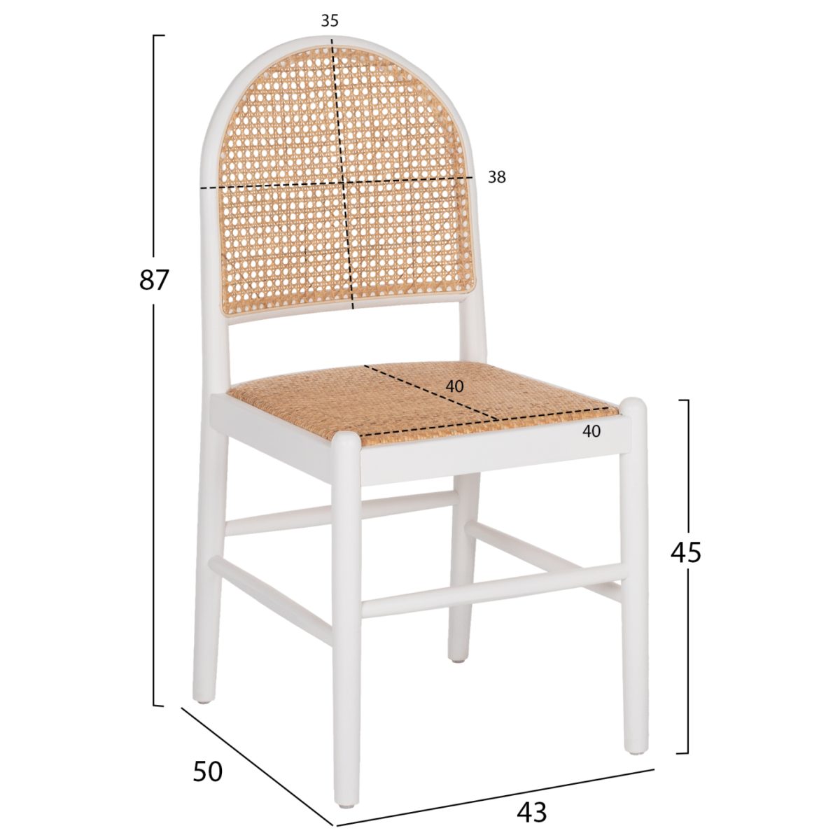 ΚΑΡΕΚΛΑ ΑΠΟ ΟΞΙΑ ΣΕ ΛΕΥΚΟ-RATTAN ΜΠΕΖ HM9407.03 43x50x87Yεκ. 2