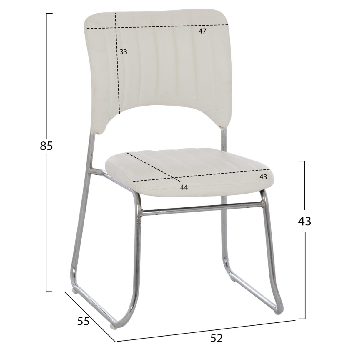 ΚΑΡΕΚΛΑ QUENTI HM1071.02 ΛΕΥΚΗ 52x60x85 εκ. 2