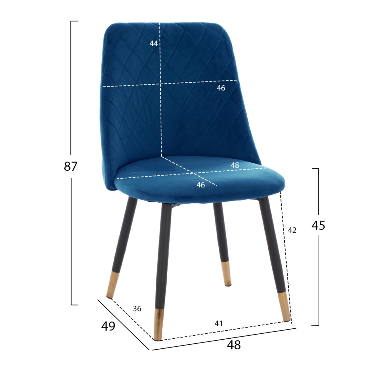 ΚΑΡΕΚΛΑ SHAILY ΜΠΛΕ ΒΕΛΟΥΔΟ ΚΑΠΙΤΟΝΕ HM8740.08 48x49x87Υ εκ. 2