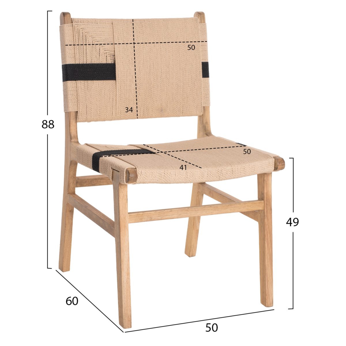 ΚΑΡΕΚΛΑ RUBBERWOOD ΚΑΙ ΣΧΟΙΝΙ ΣΕ ΦΥΣΙΚΟ RUSTIC 50x60x88Yεκ.HM9323.01 2