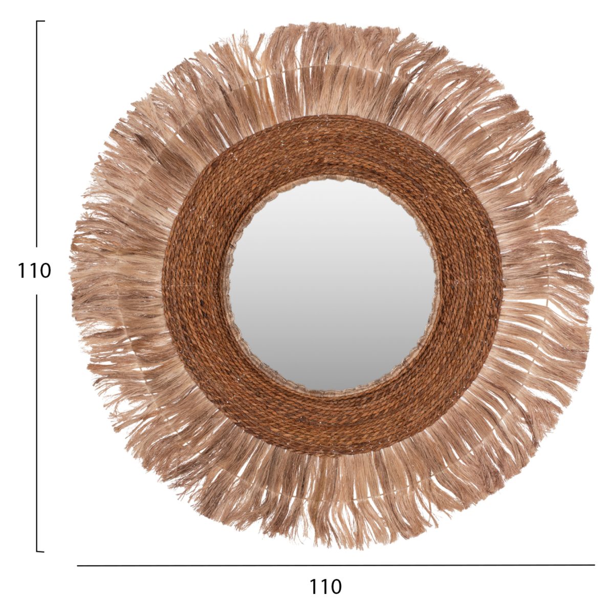 ΚΑΘΡΕΠΤΗΣ ΣΤΡΟΓΓΥΛΟΣ ΜΕ ΠΛΑΙΣΙΟ ΙΝΕΣ ΑΜΠΑΚΑ ΣΕ ΧΡΩΜΑ ΦΥΣΙΚΟ 110x5x110Υεκ.HM7740 2