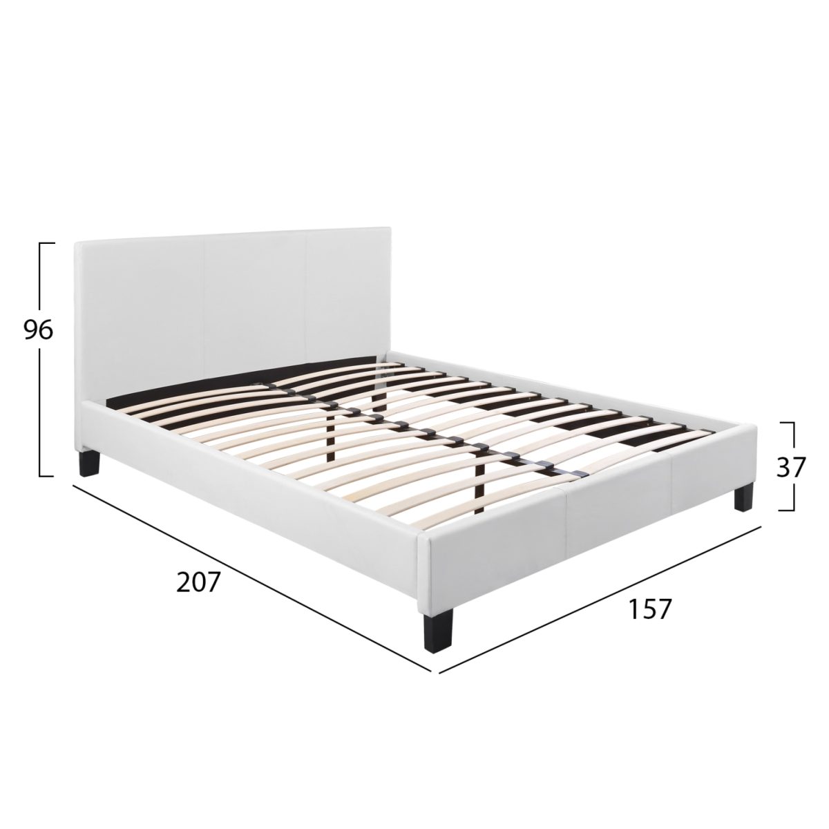 ΚΡΕΒΑΤΙ BECCA 150x200 εκ. ΜΕ PU ΛΕΥΚΟ HM553.01 2