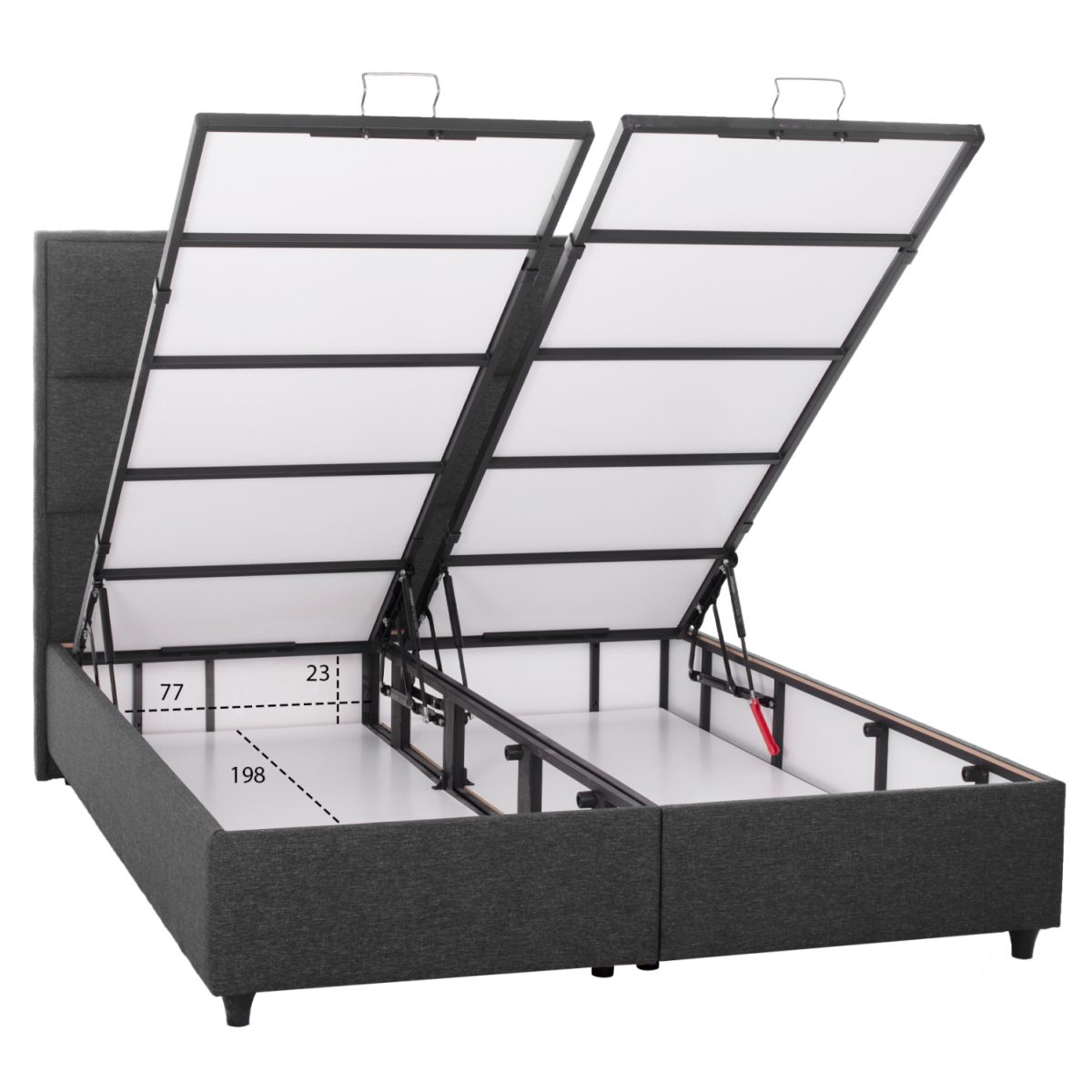 ΚΡΕΒΑΤΙ ALBA ΜΕ ΑΠΟΘΗΚΕΥΤΙΚΟ ΑΠΟ ΓΚΡΙ ΥΦΑΣΜΑ HM626.01 ΓΙΑ ΣΤΡΩΜΑ 160x200 εκ. 4