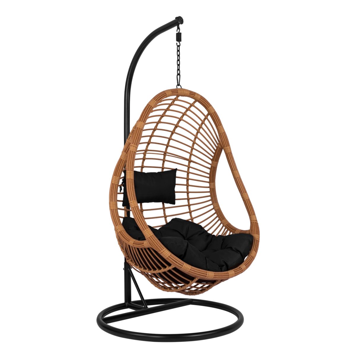 ΚΡΕΜΑΣΤΗ ΠΟΛΥΘΡΟΝΑ ΦΩΛΙΑ CALLIE HM5541.04 ΜΕ ΜΠΕΖ WICKER & ΜΑΥΡΑ ΜΑΞΙΛΑΡΙΑ Φ105Χ195Υ εκ. 1