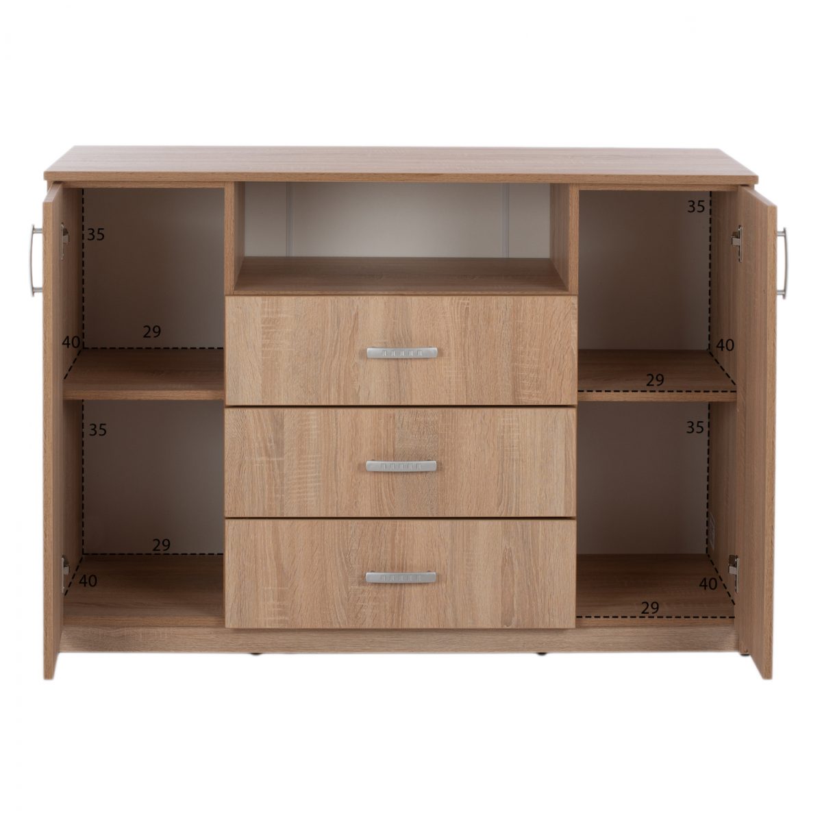 ΜΠΟΥΦΕΣ ΜΕ 2 ΝΤΟΥΛΑΠΙΑ Κ 3 ΣΥΡΤΑΡΙΑ ADLER SONAMA OAK HM2430 120X45X85Yεκ. 3