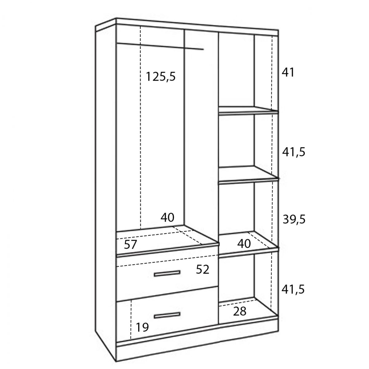 ΝΤΟΥΛΑΠΑ 3ΦΥΛΛΗ ME 2 ΣΥΡΤΑΡΙΑ CAESAR HM340.04 SONAMA ΜΕ ΓΚΡΙ 89x42,5Χ181εκ. 3