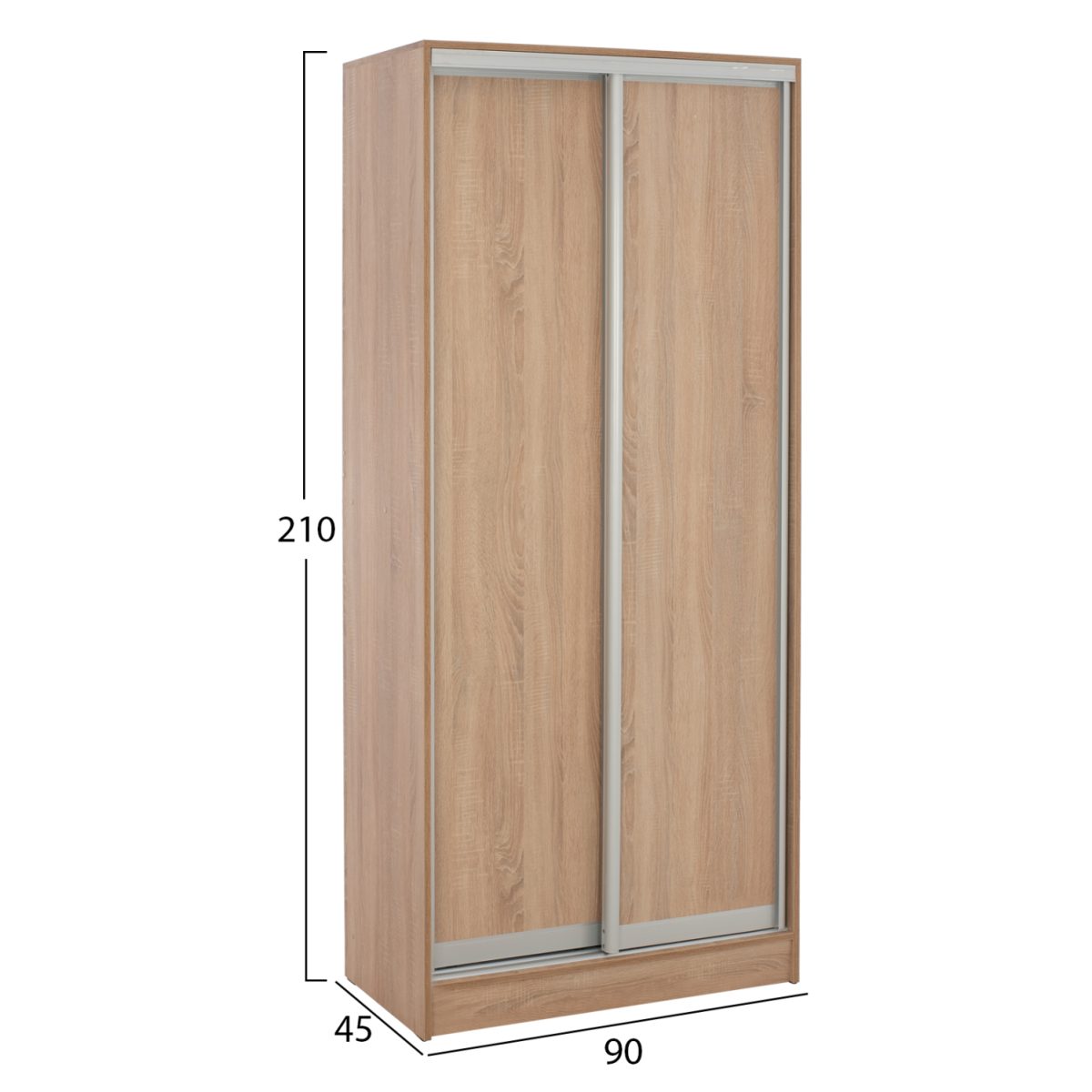 ΝΤΟΥΛΑΠΑ ΣΥΡΟΜΕΝΗ ADLER ΜΕΛΑΜΙΝΗΣ 90x45x210Yεκ. SONAMA OAK 2ΦΥΛΛΗ HM2436.01 2