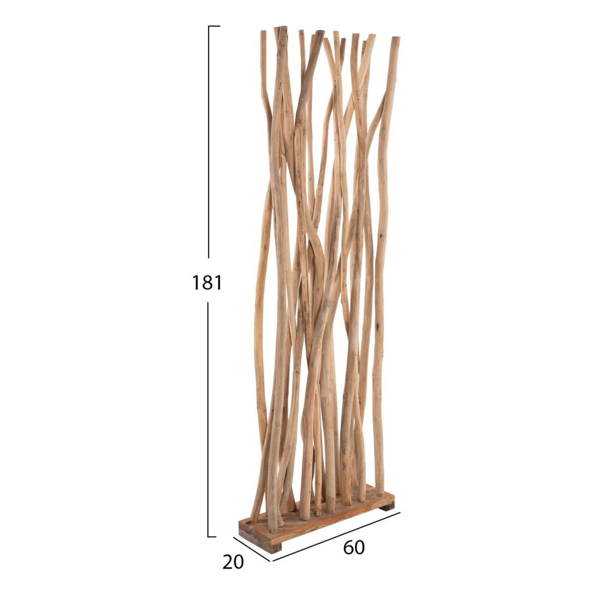 ΠΑΡΑΒΑΝ HM9371 ΑΠΟ ΜΑΣΙΦ ΞΥΛΟ ΤEAK ΦΥΣΙΚΟ 60x20x181 ΕΚ. 2