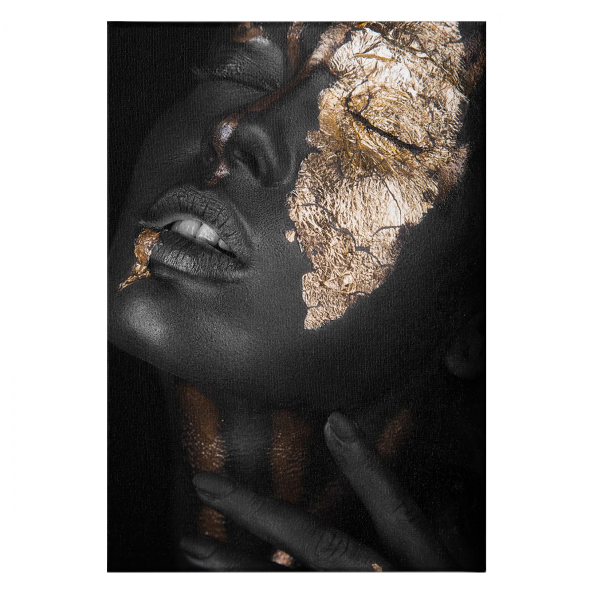 ΠΙΝΑΚΑΣ ΚΑΜΒΑΣ DARK SKINNED GIRL WITH GOLD MAKEUP HM7196.01 50X3X70 εκ. 1