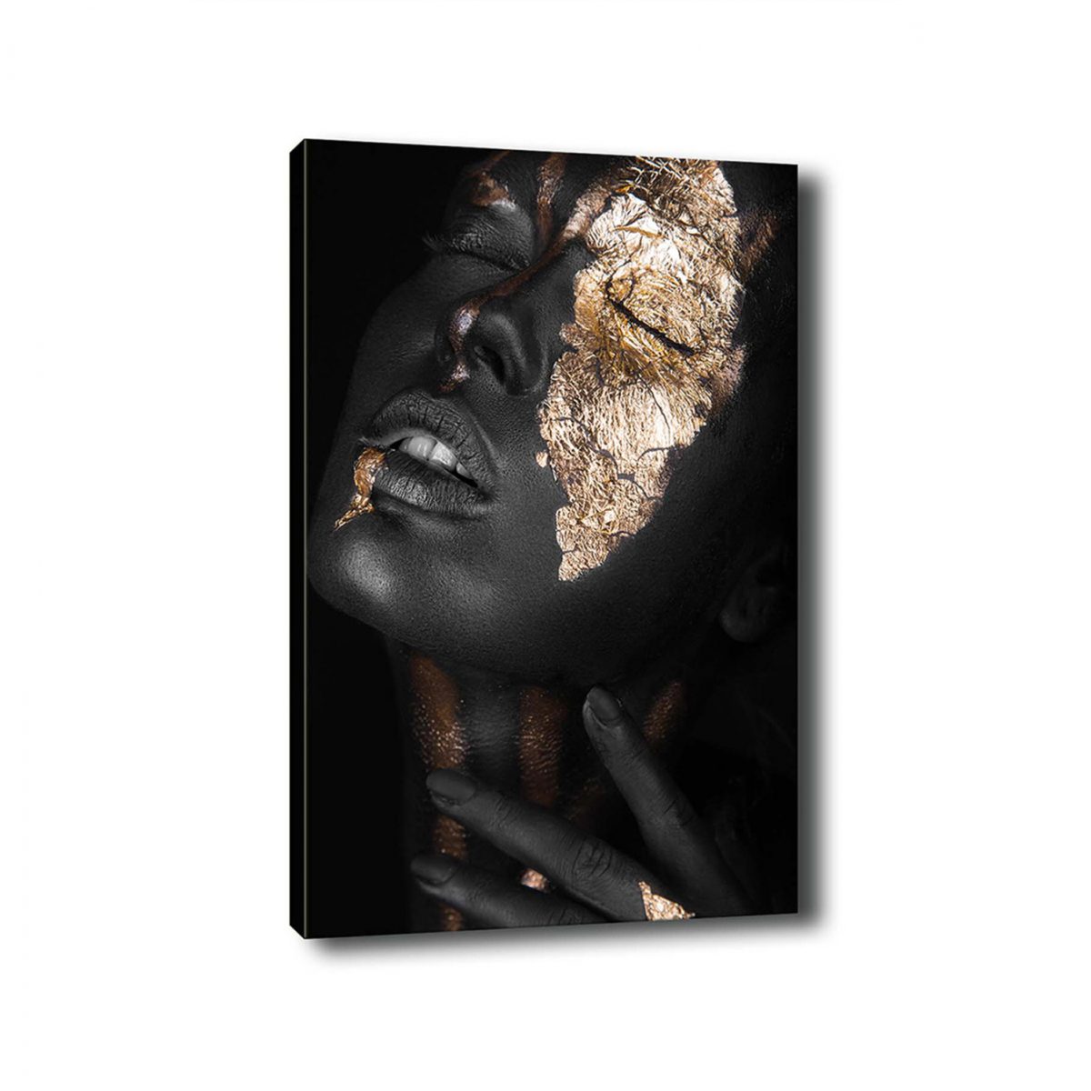 ΠΙΝΑΚΑΣ ΚΑΜΒΑΣ DARK SKINNED GIRL WITH GOLD MAKEUP HM7196.01 50X3X70 εκ. 3