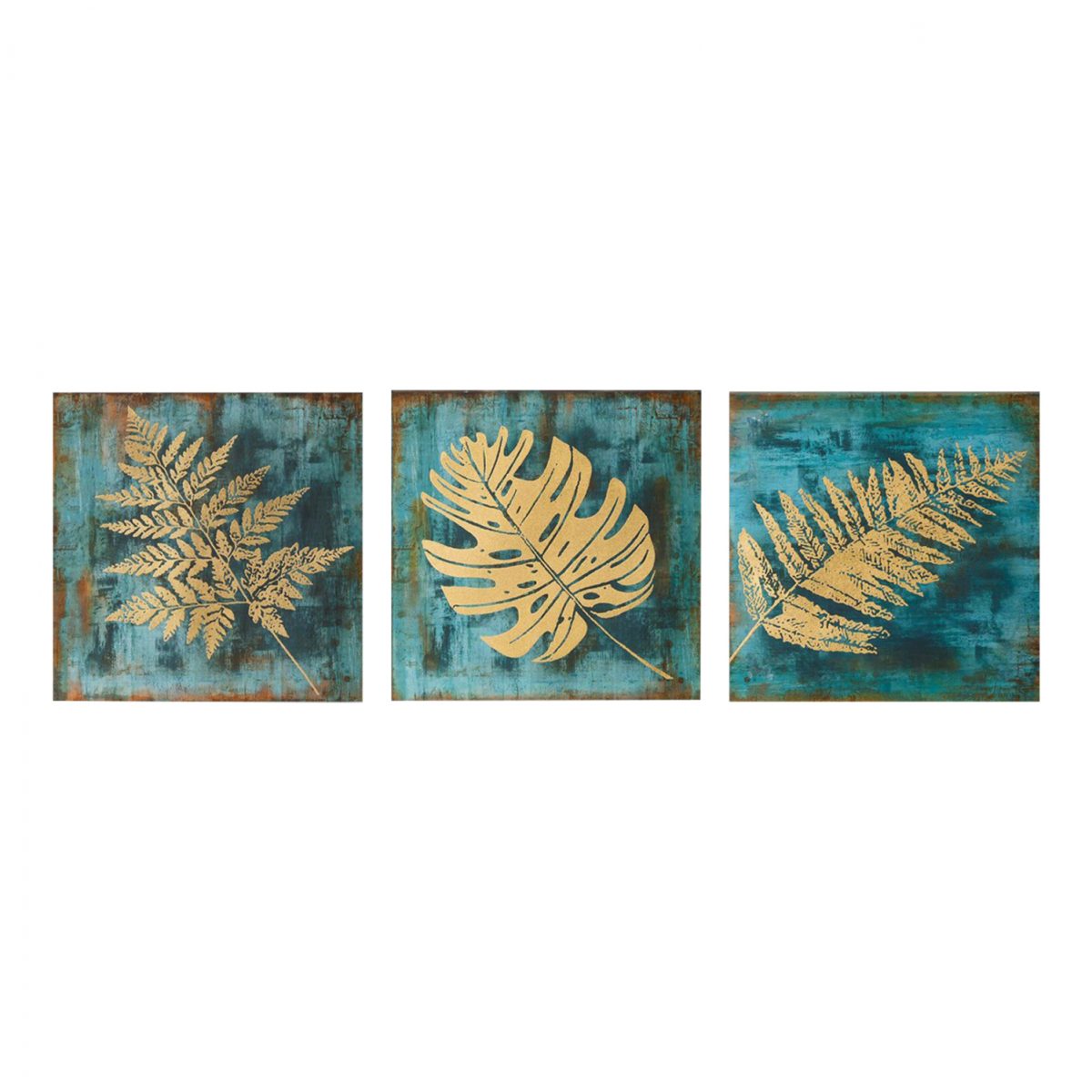 ΠΙΝΑΚΑΣ ΚΑΜΒΑΣ ΤΡΙΠΤΥΧΟ GOLDEN TROPICAL LEAVES HM7200.02 90Χ3Χ30 εκ. 1