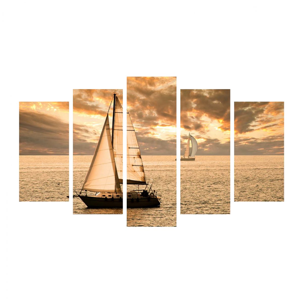 ΠΙΝΑΚΑΣ ΠΕΝΤΑΠΤΥΧΟ MDF SUNSET SAILING HM7206.01 100X0,3X60 εκ. 1