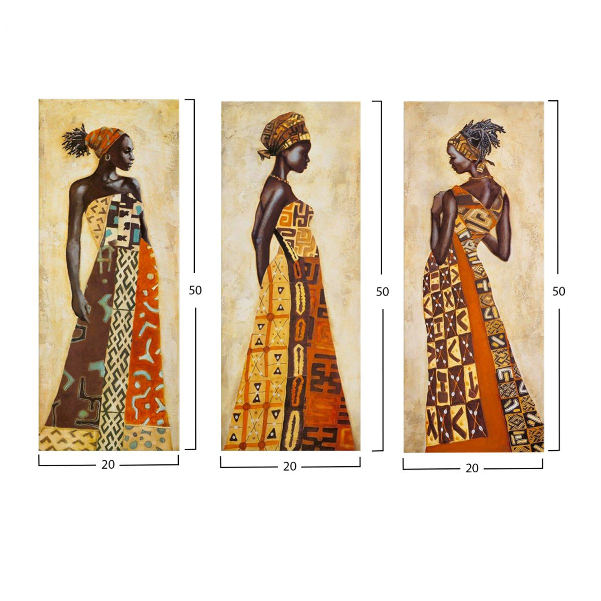 ΠΙΝΑΚΑΣ ΤΡΙΠΤΥΧΟ MDF AFRICAN STYLE WOMEN HM7204.03 60X0,3X50 εκ. 2