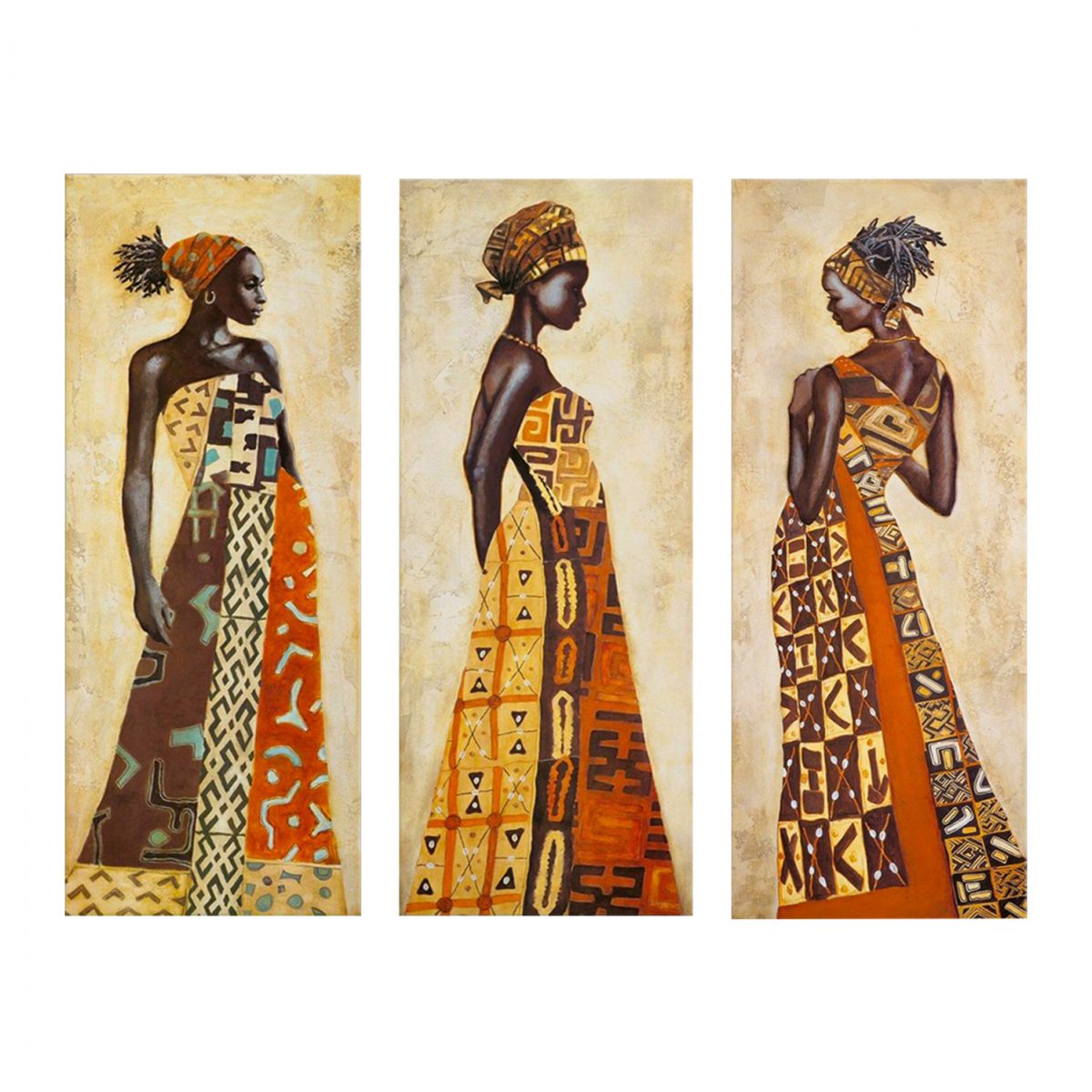 ΠΙΝΑΚΑΣ ΤΡΙΠΤΥΧΟ MDF AFRICAN STYLE WOMEN HM7204.03 60X0,3X50 εκ. 1