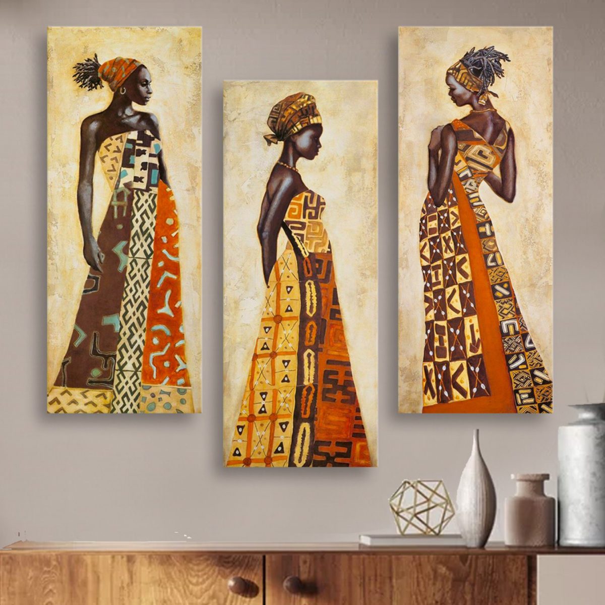 ΠΙΝΑΚΑΣ ΤΡΙΠΤΥΧΟ MDF AFRICAN STYLE WOMEN HM7204.03 60X0,3X50 εκ. 3