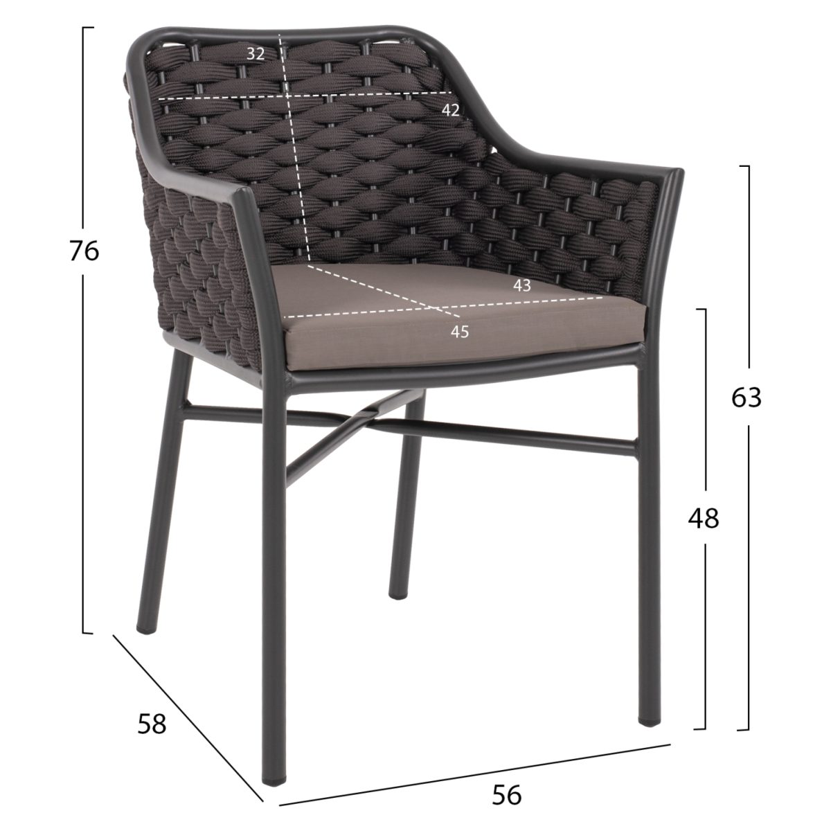 ΠΟΛΥΘΡΟΝΑ ΑΛΟΥΜΙΝΙΟΥ HM5858.01 ΜΕ ΣΧΟΙΝΙ- ΓΚΡΙ 56x58x76Υεκ. 2