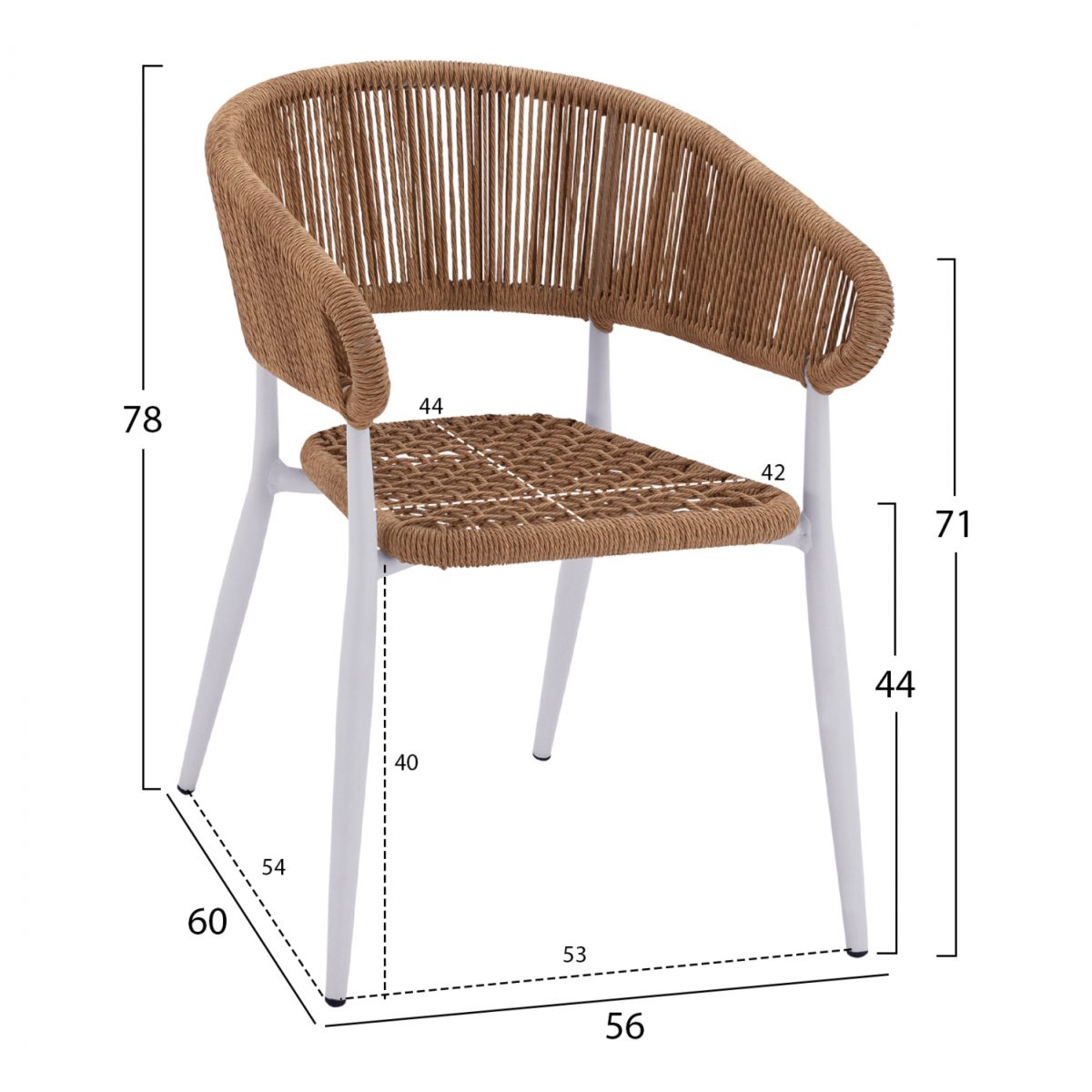 ΠΟΛΥΘΡΟΝΑ ΑΛΟΥΜΙΝΙΟΥ EULO ΛΕΥΚΗ ΜΕ ΣΥΝΘΕΤΙΚΟ RATTAN ΜΠΕΖ HM5783.02 56x60x78Y εκ. 2