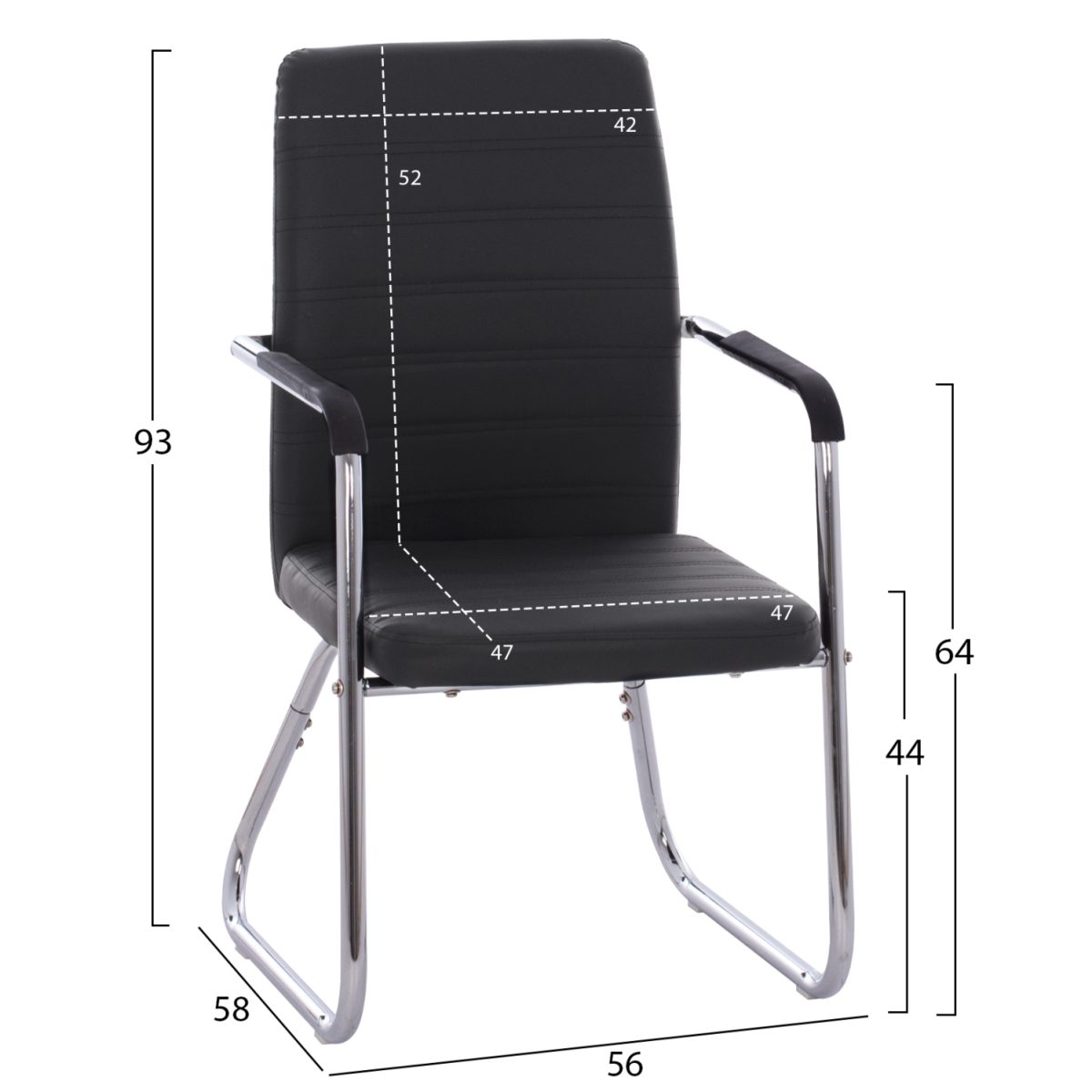 ΠΟΛΥΘΡΟΝΑ DALEY HM1021.01 ΜΕ ΜΠΡΑΤΣΑ ΜΑΥΡΟ PU 56x58x93 εκ. 2