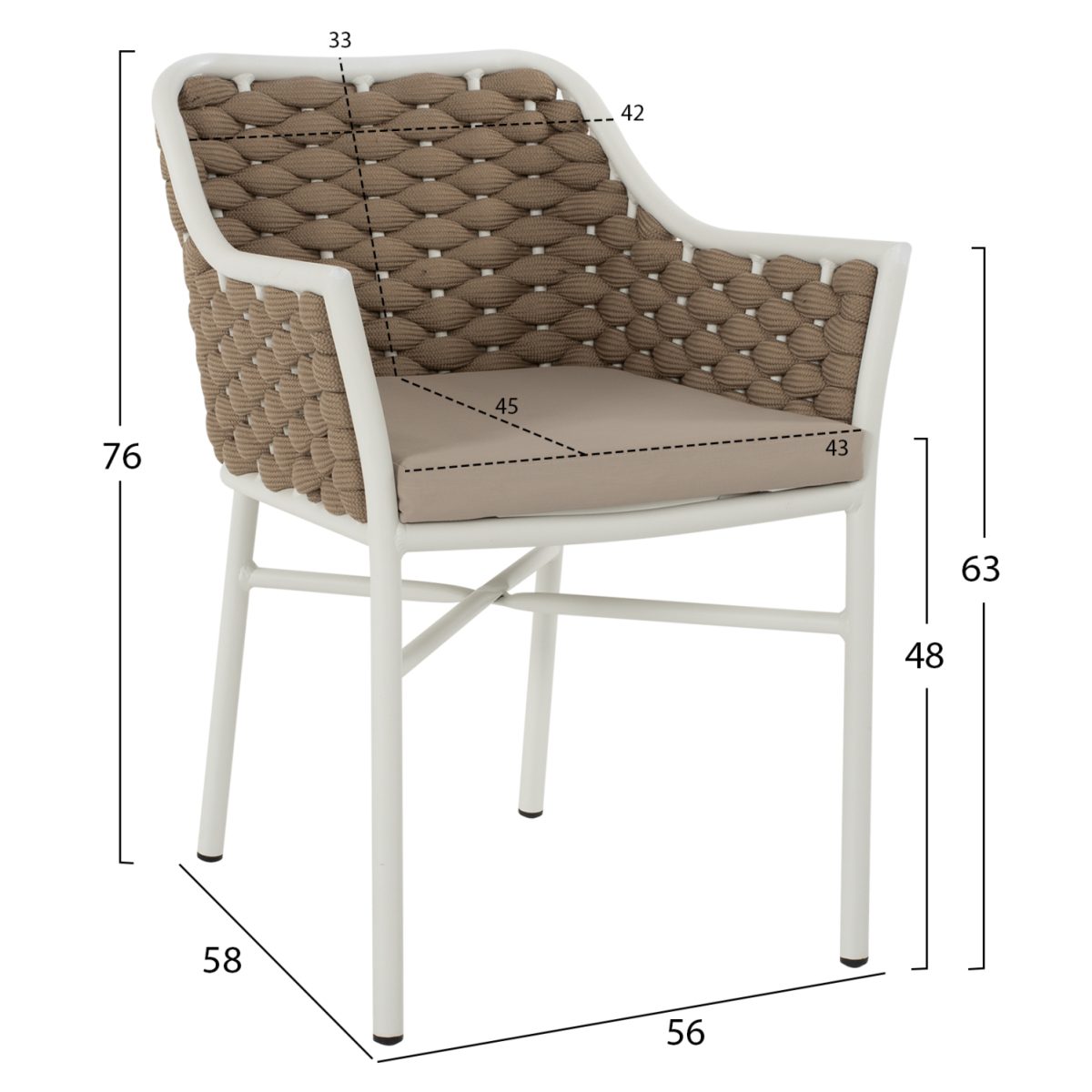 ΠΟΛΥΘΡΟΝΑ HM5858.02 ΛΕΥΚΗ ΜΕ ΣΧΟΙΝΙ ΜΠΕΖ 56x58x76Yεκ. 2