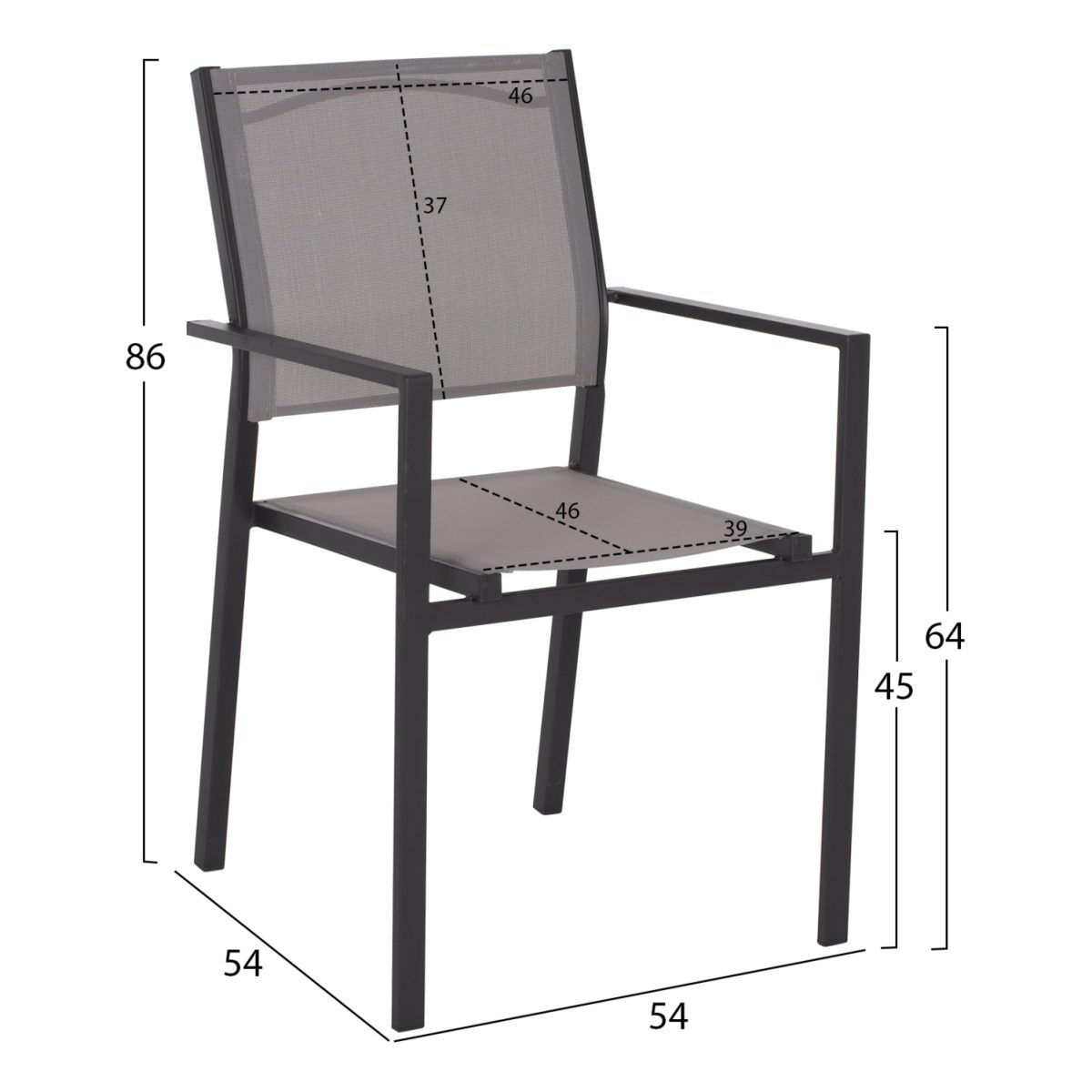 ΠΟΛΥΘΡΟΝΑ ΜΕΤΑΛΛΙΚΗ NEDAN ΓΚΡΙ ΜΕ TEXTLINE ΓΚΡΙ HM5876.02 54X54X86Υεκ. 2