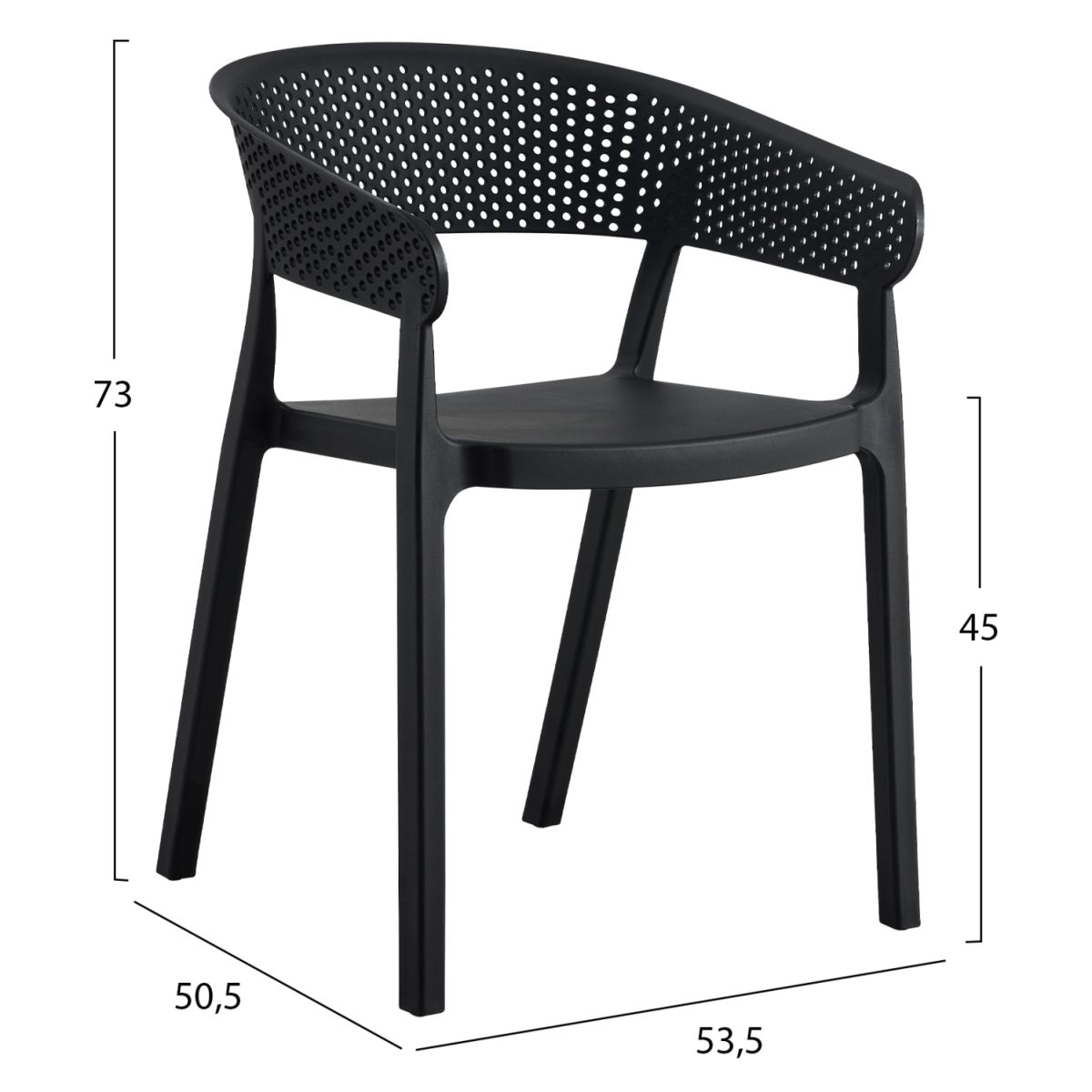 ΠΟΛΥΘΡΟΝΑ ΠΟΛΥΠΡΟΠΥΛΕΝΙΟΥ PERFOE HM5941.02 ΜΑΥΡΗ 53,5x50,5x73Υ εκ. 2