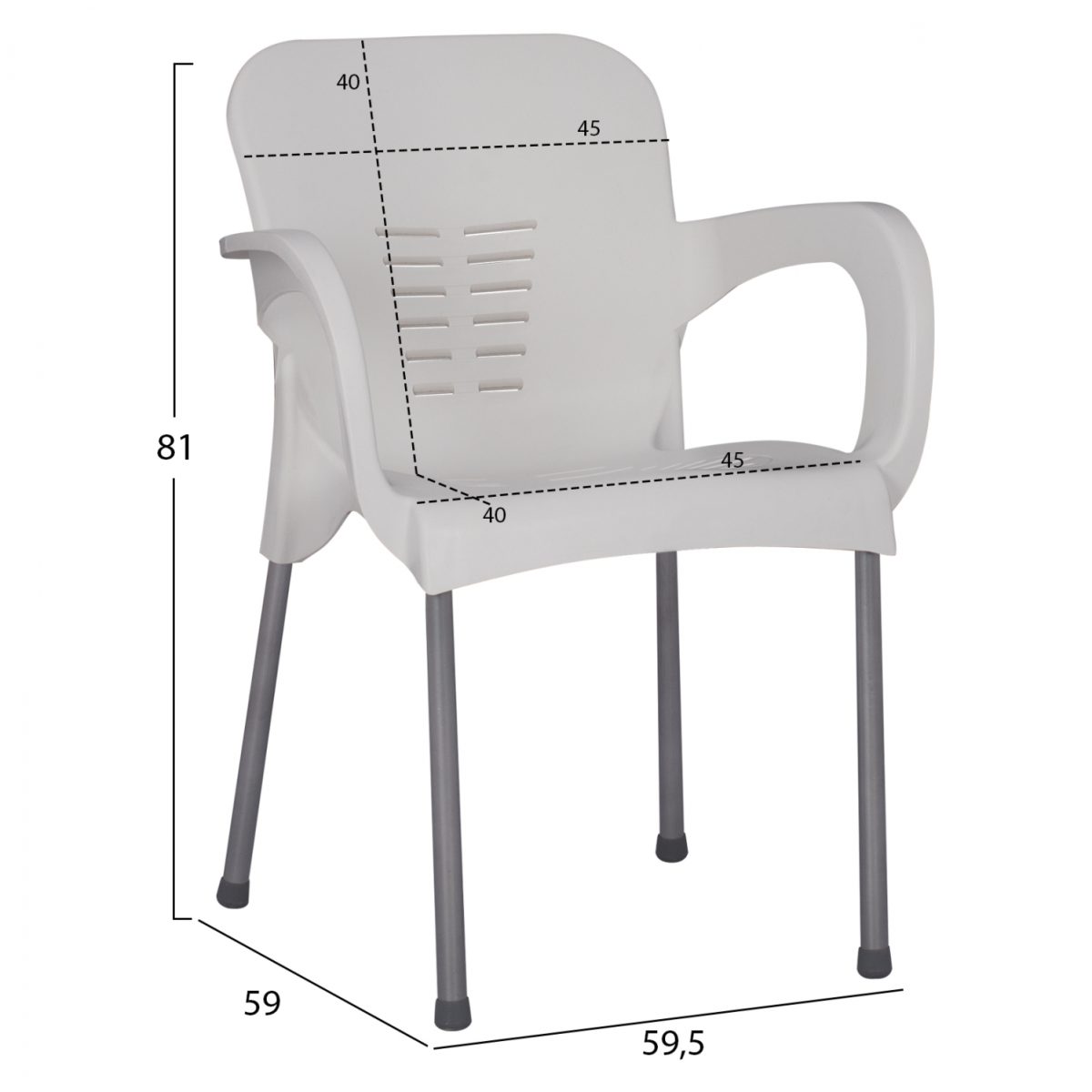 ΠΟΛΥΘΡΟΝΑ ΠΟΛΥΠΡΟΠΥΛΕΝΙΟΥ RECYCLED KAREK HM5592.11 ΛΕΥΚΟ ΧΡΩΜΑ 59,5x59x81Y εκ. 2