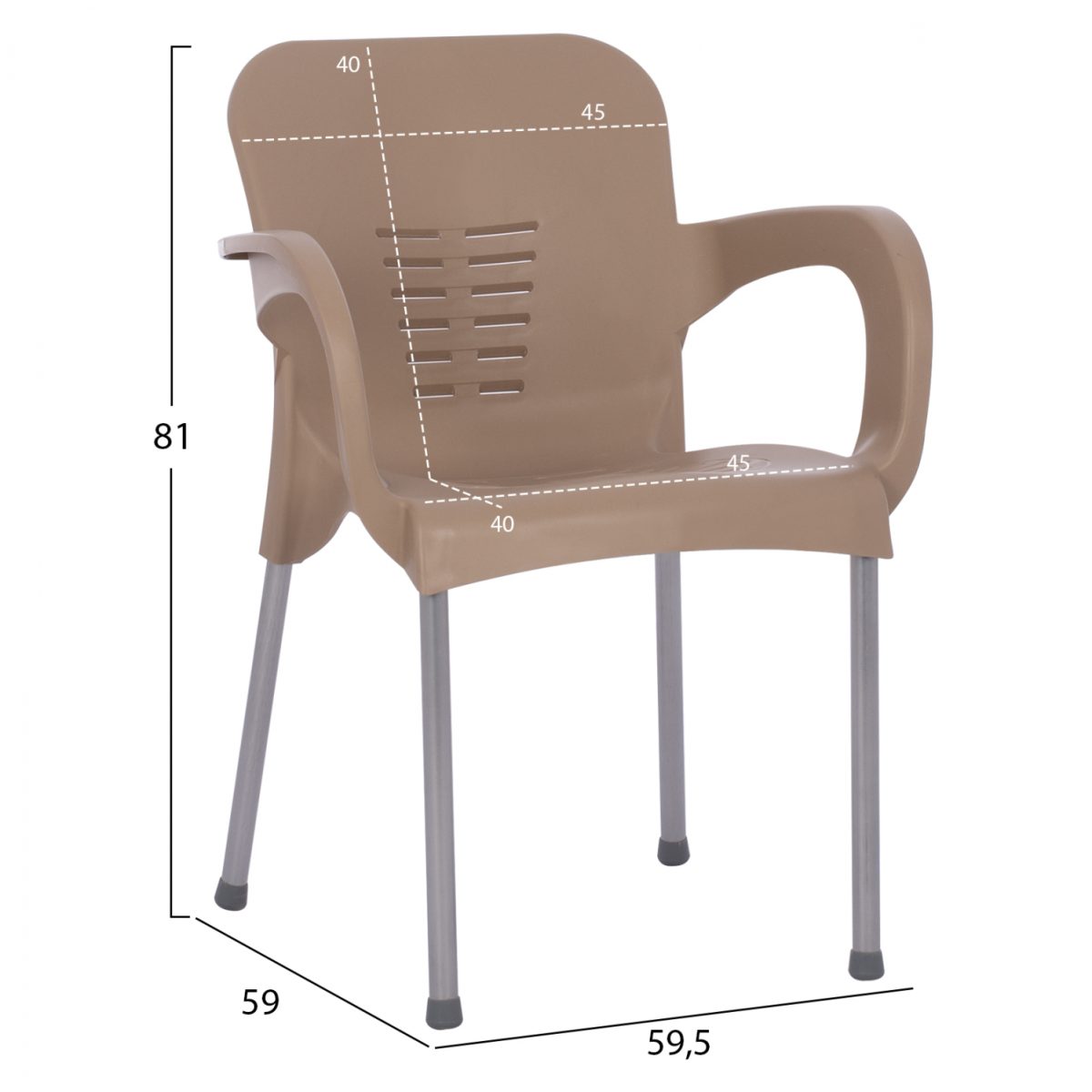 ΠΟΛΥΘΡΟΝΑ ΠΟΛΥΠΡΟΠΥΛΕΝΙΟΥ RECYCLED KAREK HM5592.12 ΜΠΕΖ ΧΡΩΜΑ 59,5x59x81Y εκ. 2