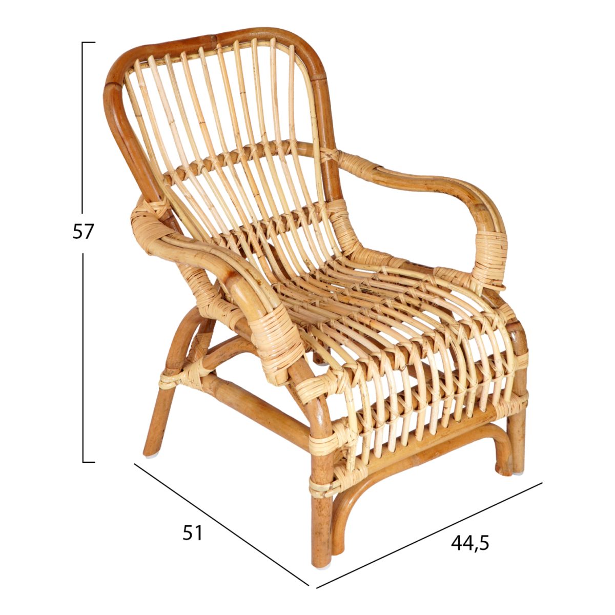 ΠΟΛΥΘΡΟΝΑ ΠΑΙΔΙΚΗ SILVANA RATTAN ΜΕ ΜΑΞΙΛΑΡΙ 44.5x51x57Υεκ.HM9487 2