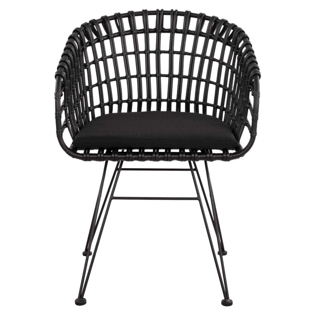 ΠΟΛΥΘΡΟΝΑ ΤΥΠΟΥ ΦΩΛΙΑ ΜΕΤΑΛΛΙΚΗ ALLEGRA HM5456.02 ΜΕ WICKER ΜΑΥΡΟ 59Χ56,5Χ83Υ εκ. 3