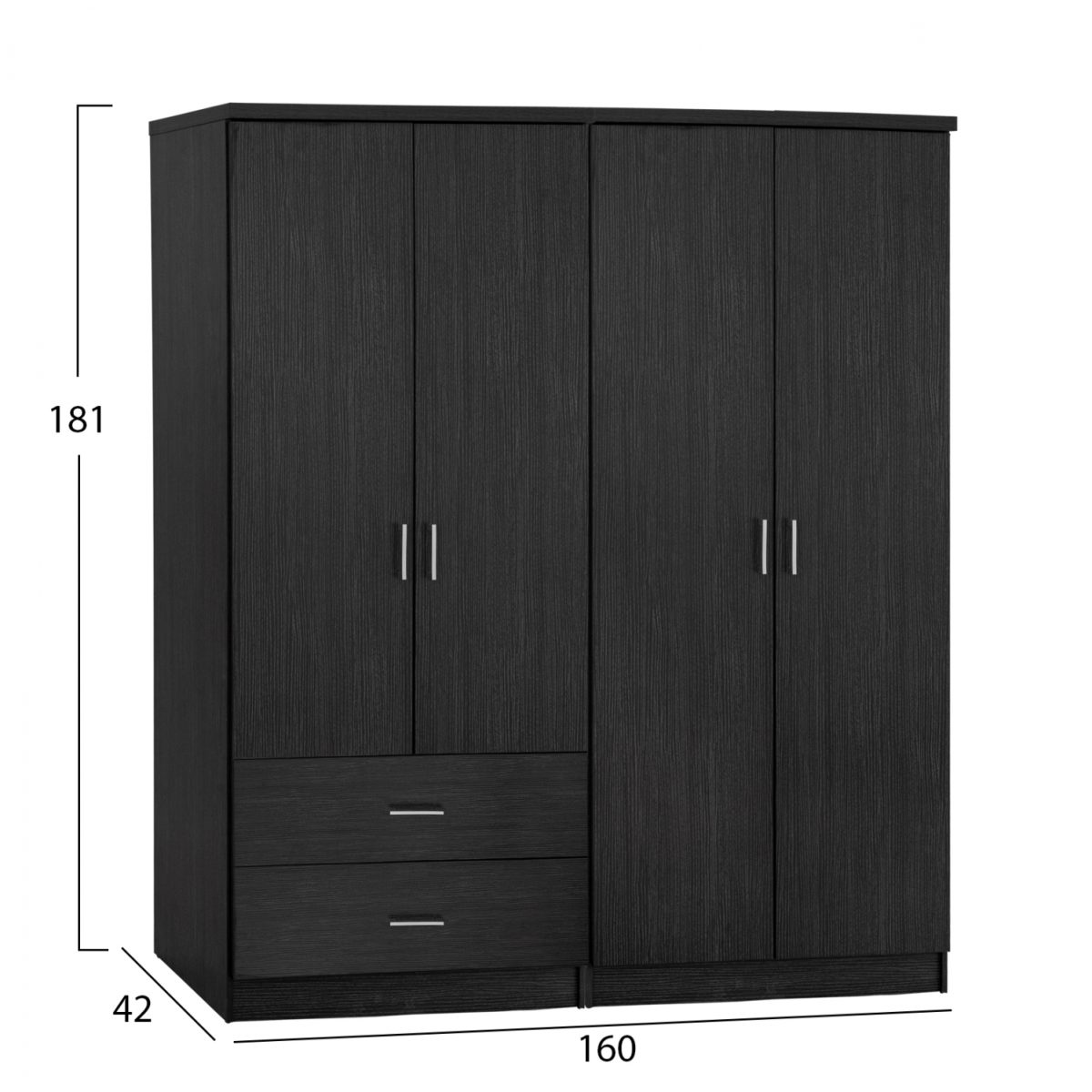 ΣΕΤ 2 ΤΜΧ ΝΤΟΥΛΑΠΑ 4ΦΥΛΛΗ ZEBRANO 160X42X181 HM11351.01 2